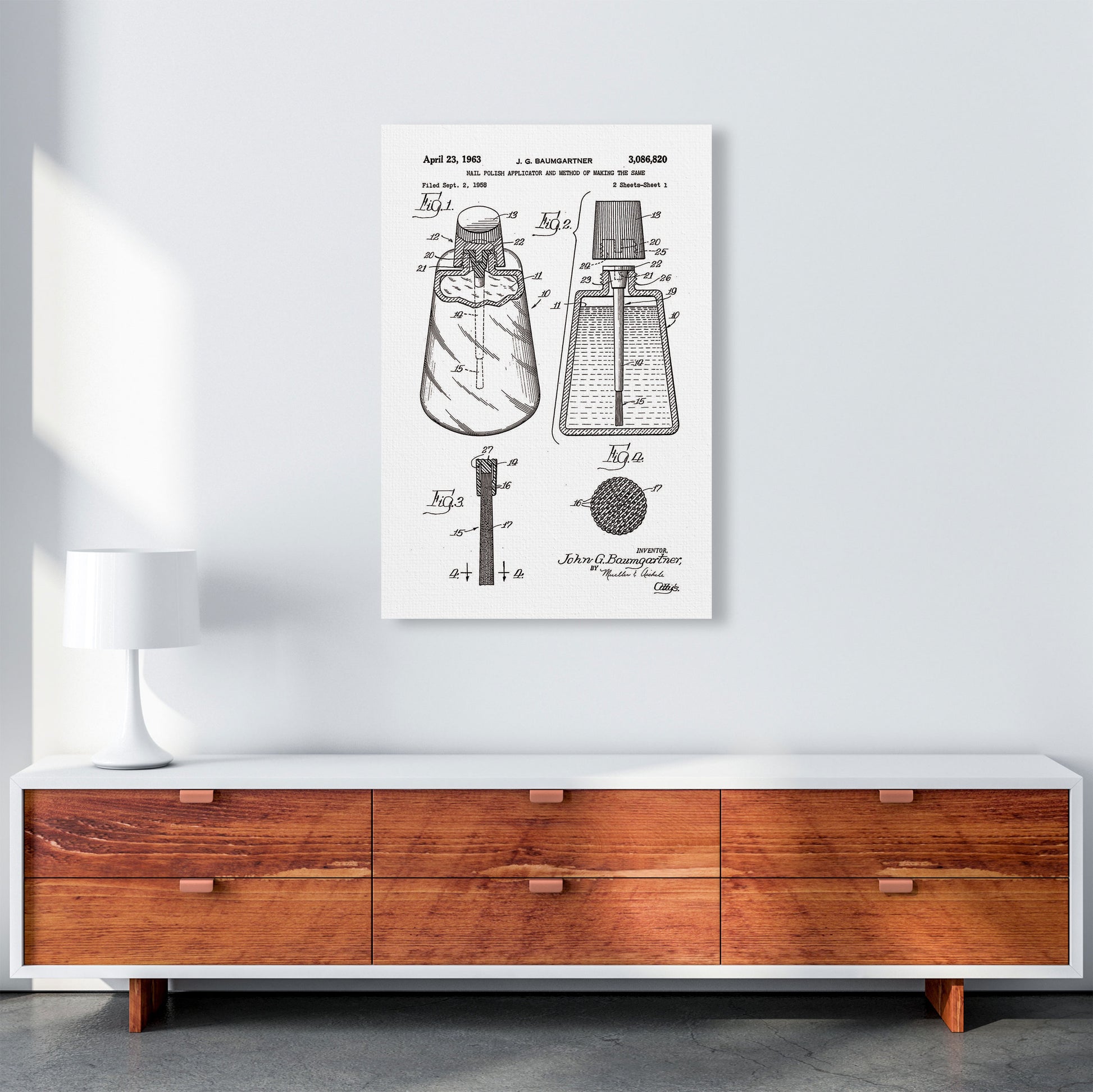 Nail Polish Applicator Patent Art Print by Jason Stanley A1 Canvas