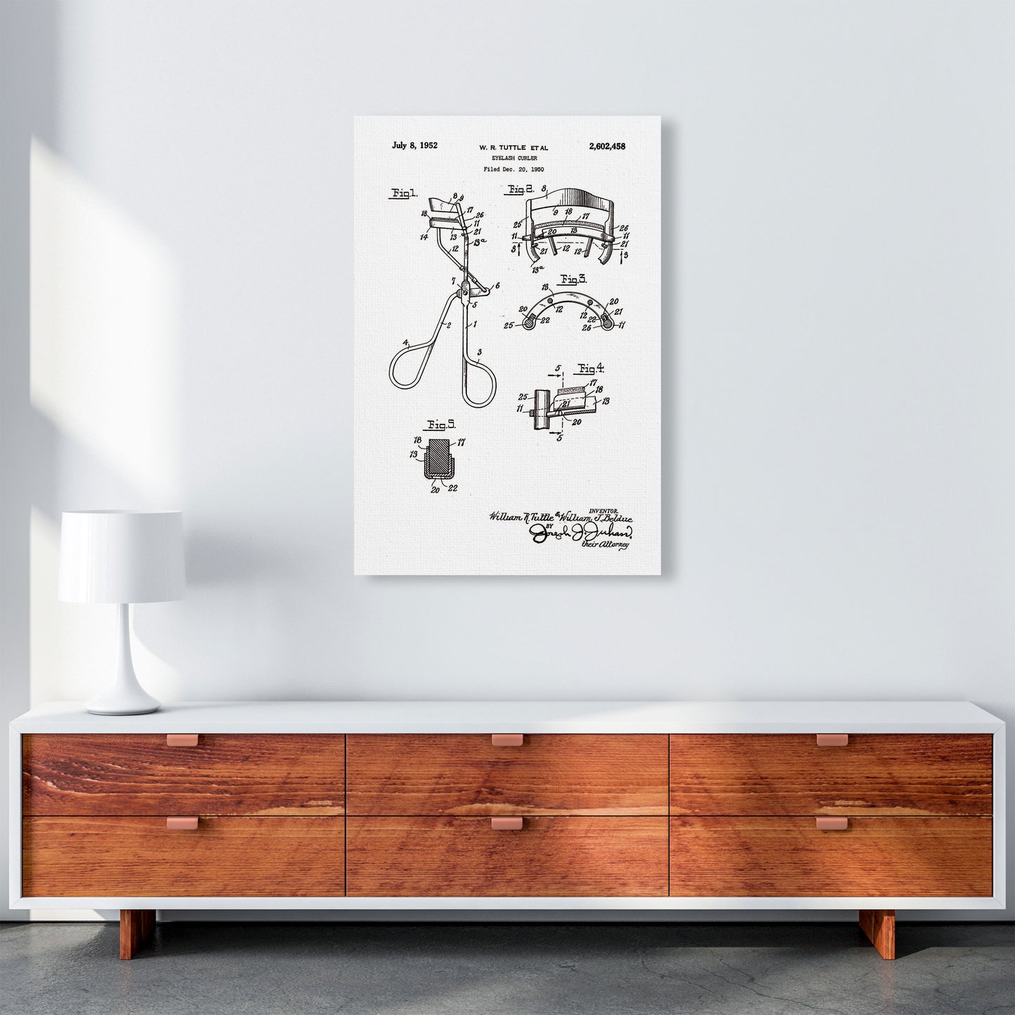 Eyelash Curler Patent Art Print by Jason Stanley A1 Canvas