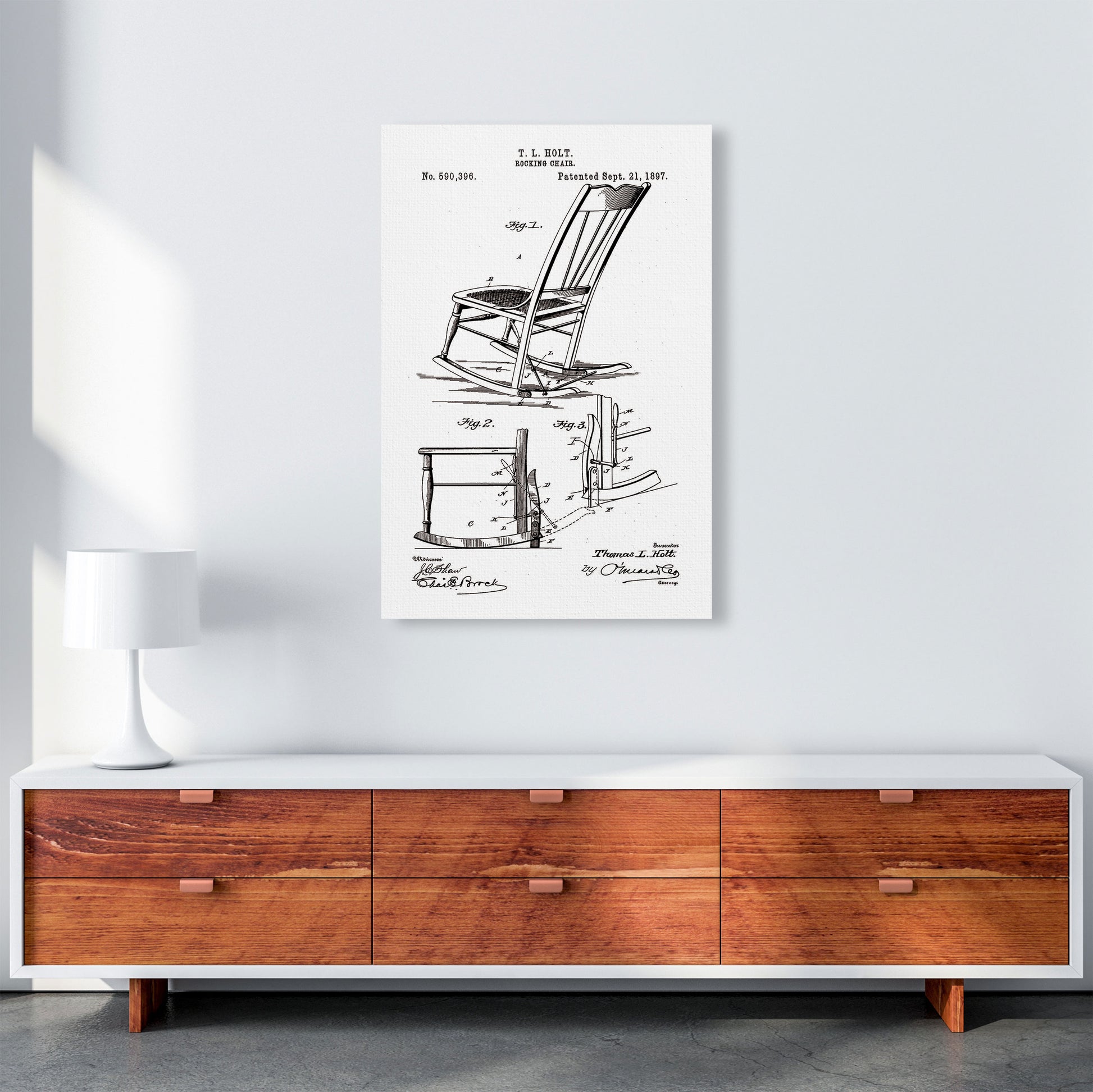 Rocking Chair Patent Art Print by Jason Stanley A1 Canvas