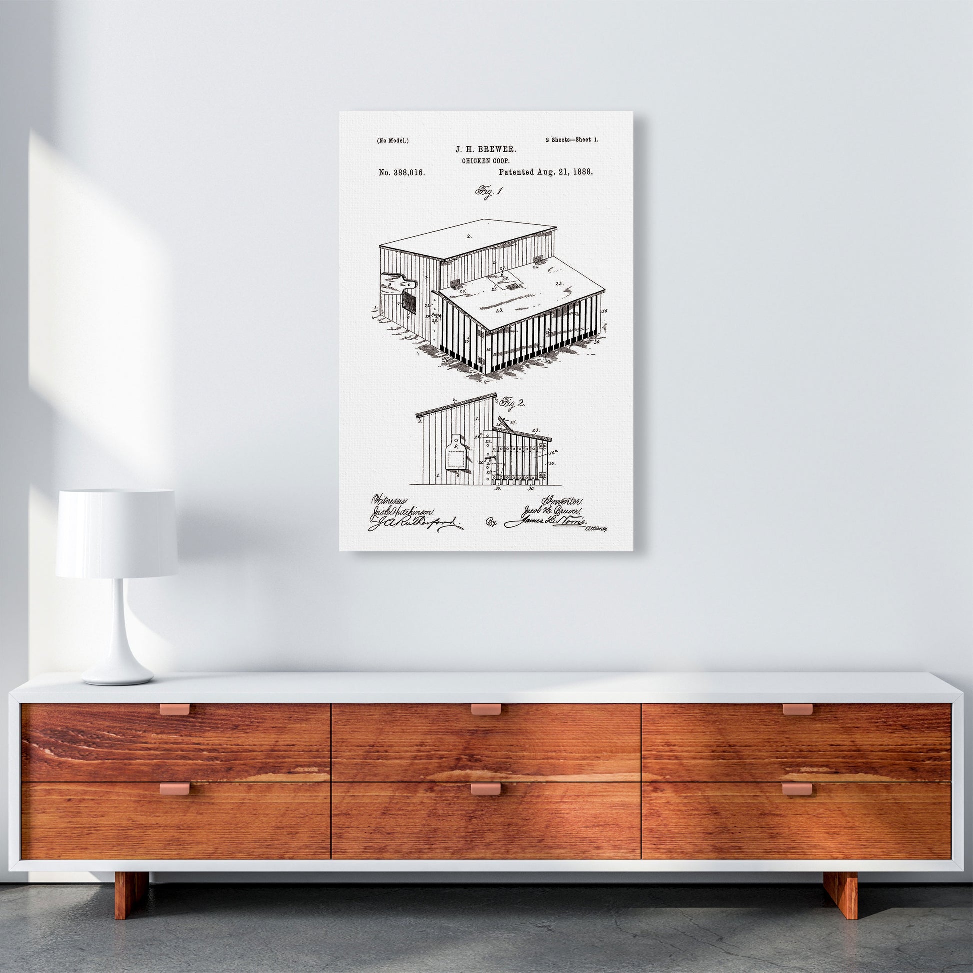 Chicken Coop Patent Art Print by Jason Stanley A1 Canvas