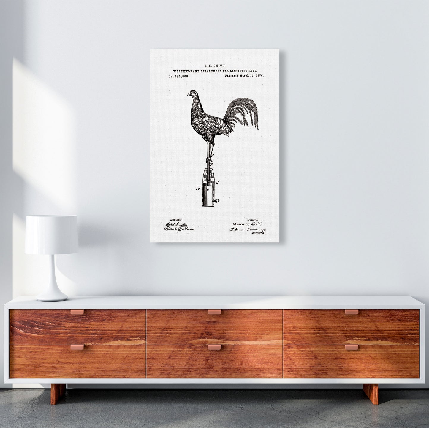 Weather Vane Patent Art Print by Jason Stanley A1 Canvas