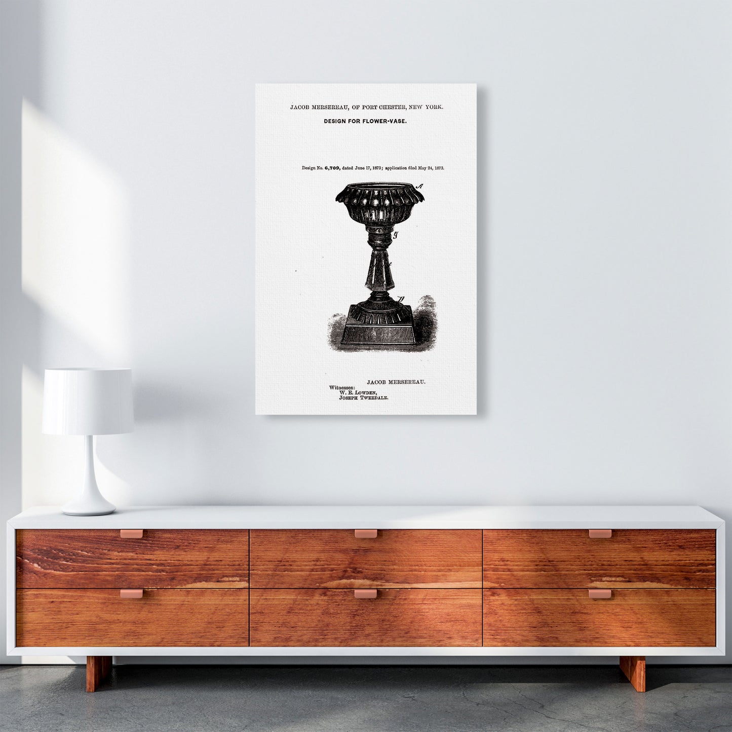Flower Vase Patent Art Print by Jason Stanley A1 Canvas