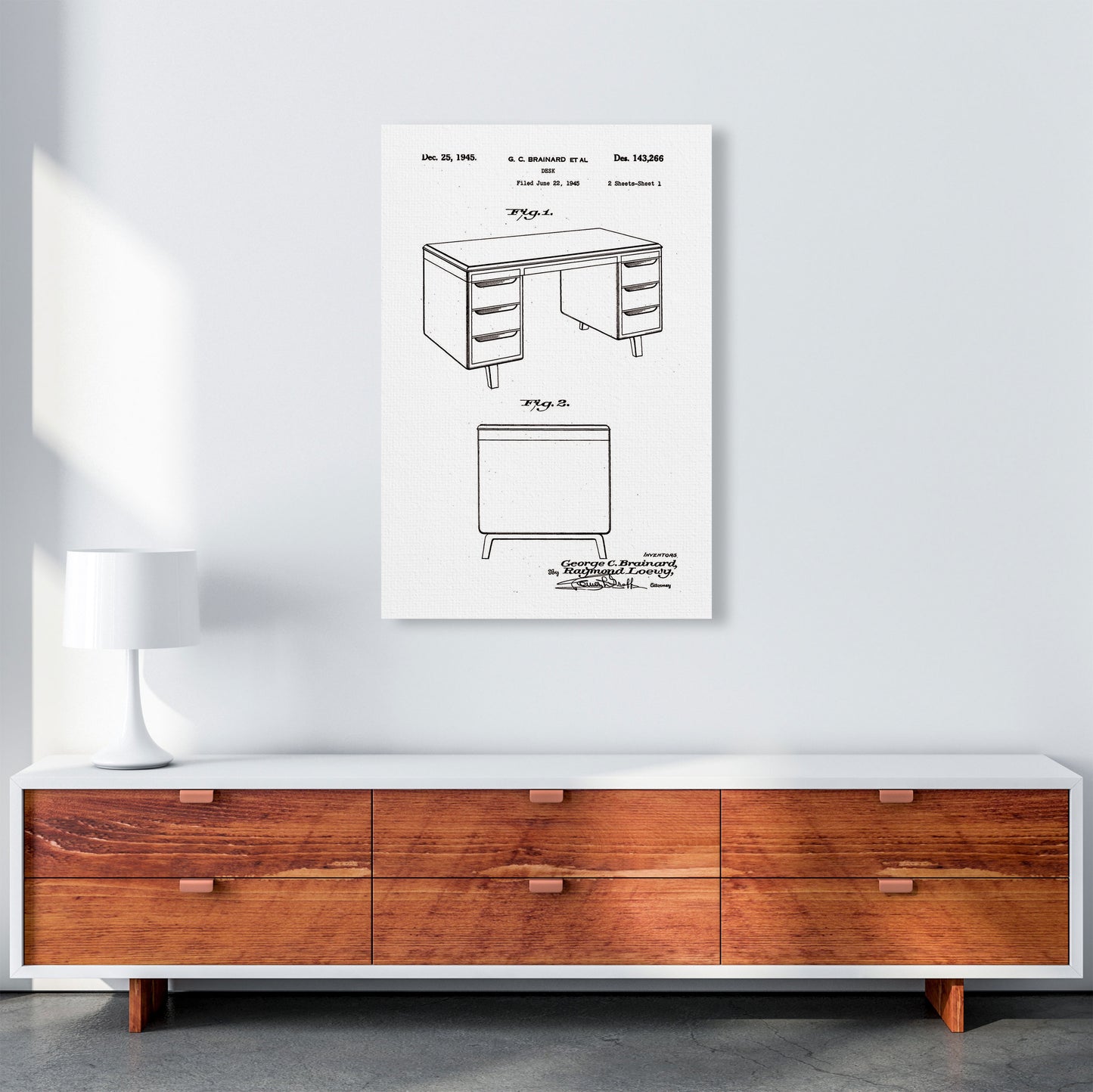 Desk Patent Art Print by Jason Stanley A1 Canvas