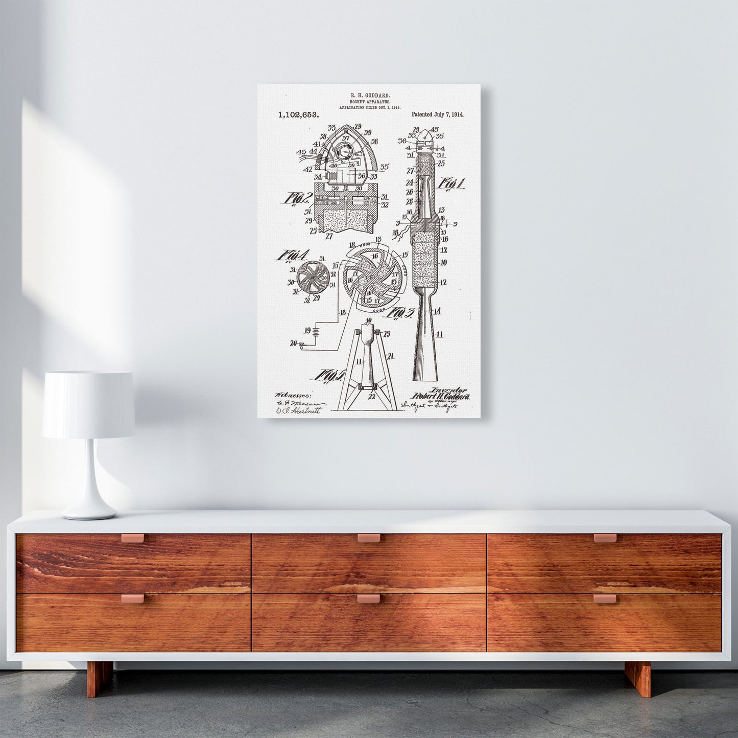 Rocket Patent Art Print by Jason Stanley A1 Canvas