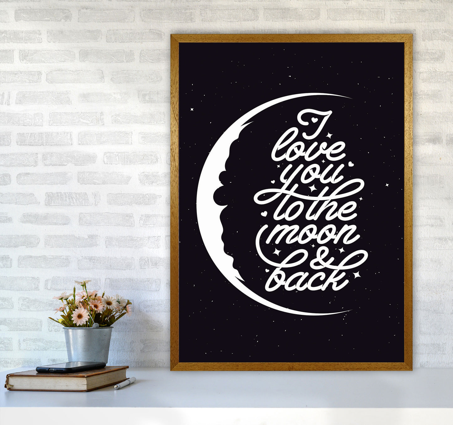 I Love You To The Moon And Back Copy Art Print by Jason Stanley A1 Print Only