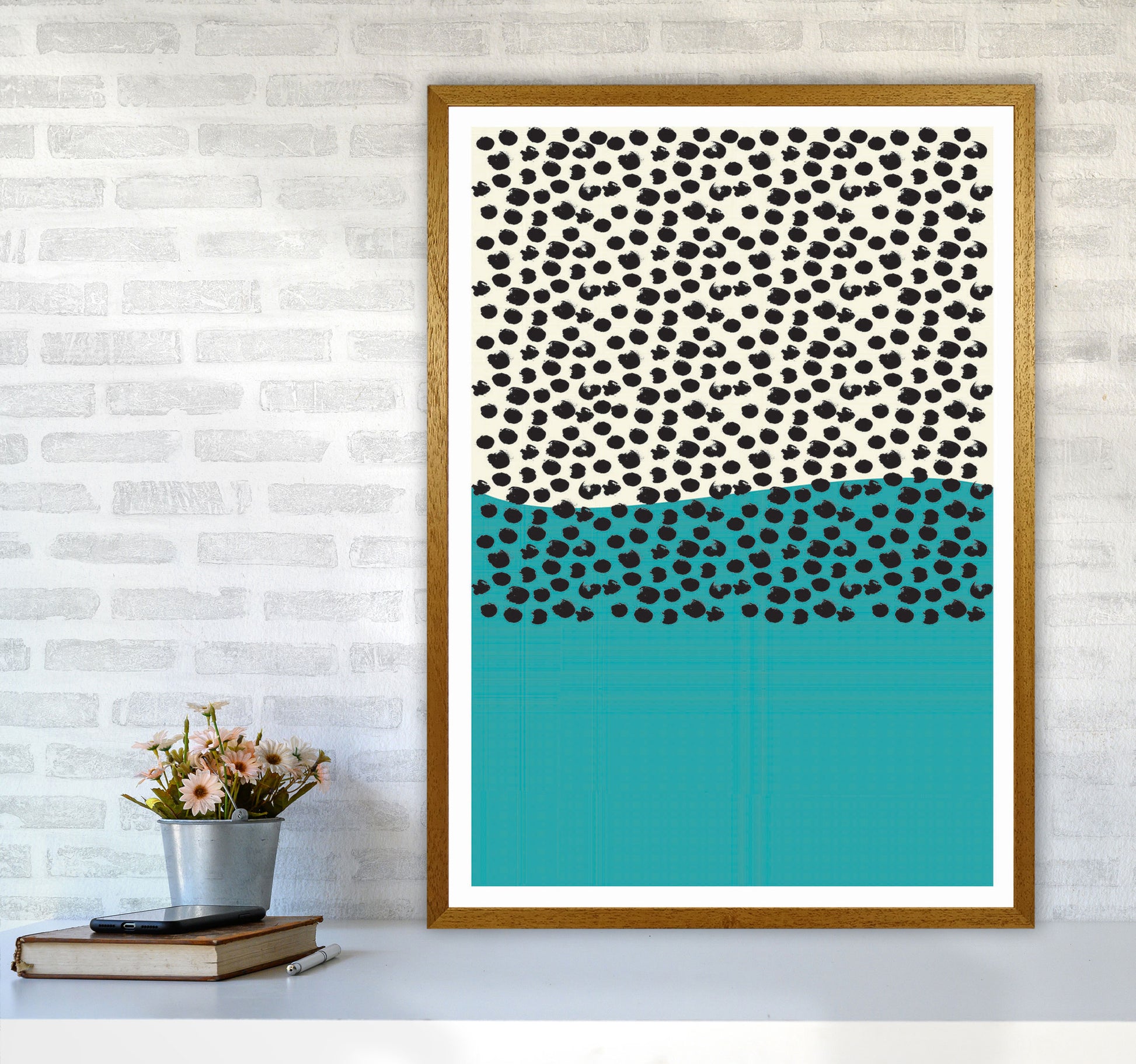 Blue Vibe Halftone Art Print by Jason Stanley A1 Print Only