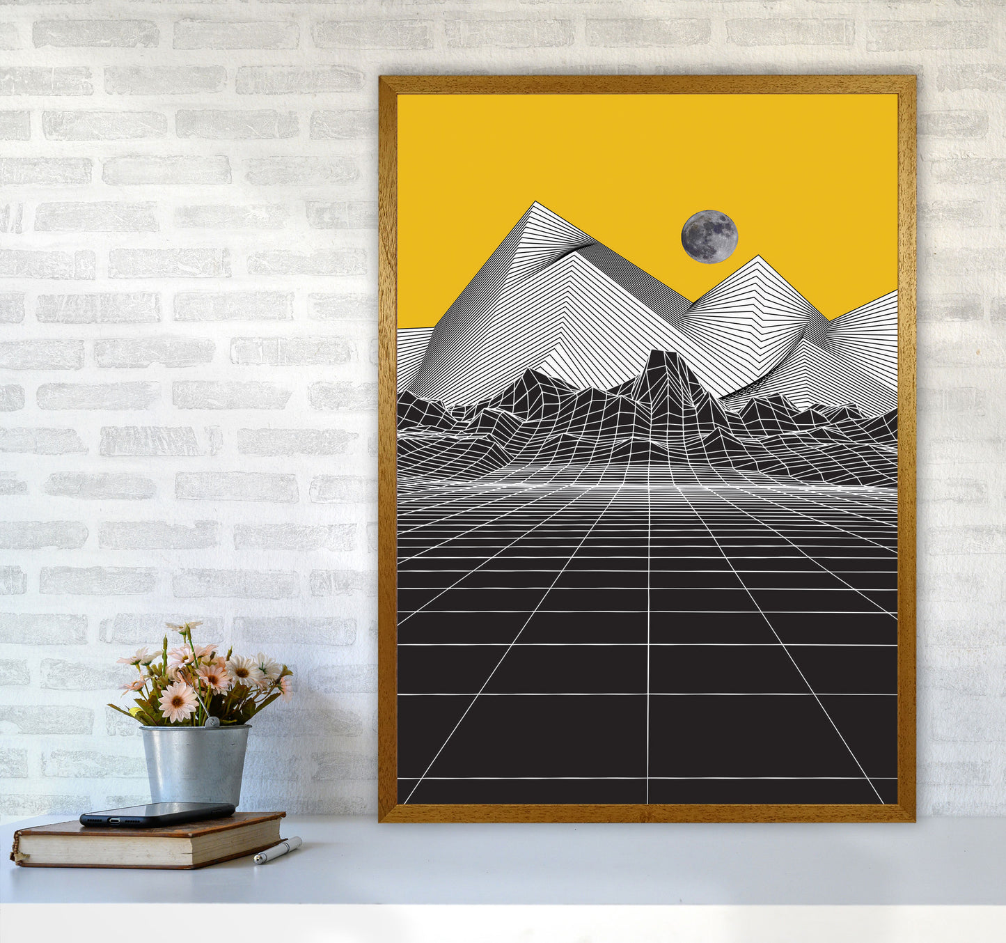 Moon Rise Yellow Art Print by Jason Stanley A1 Print Only