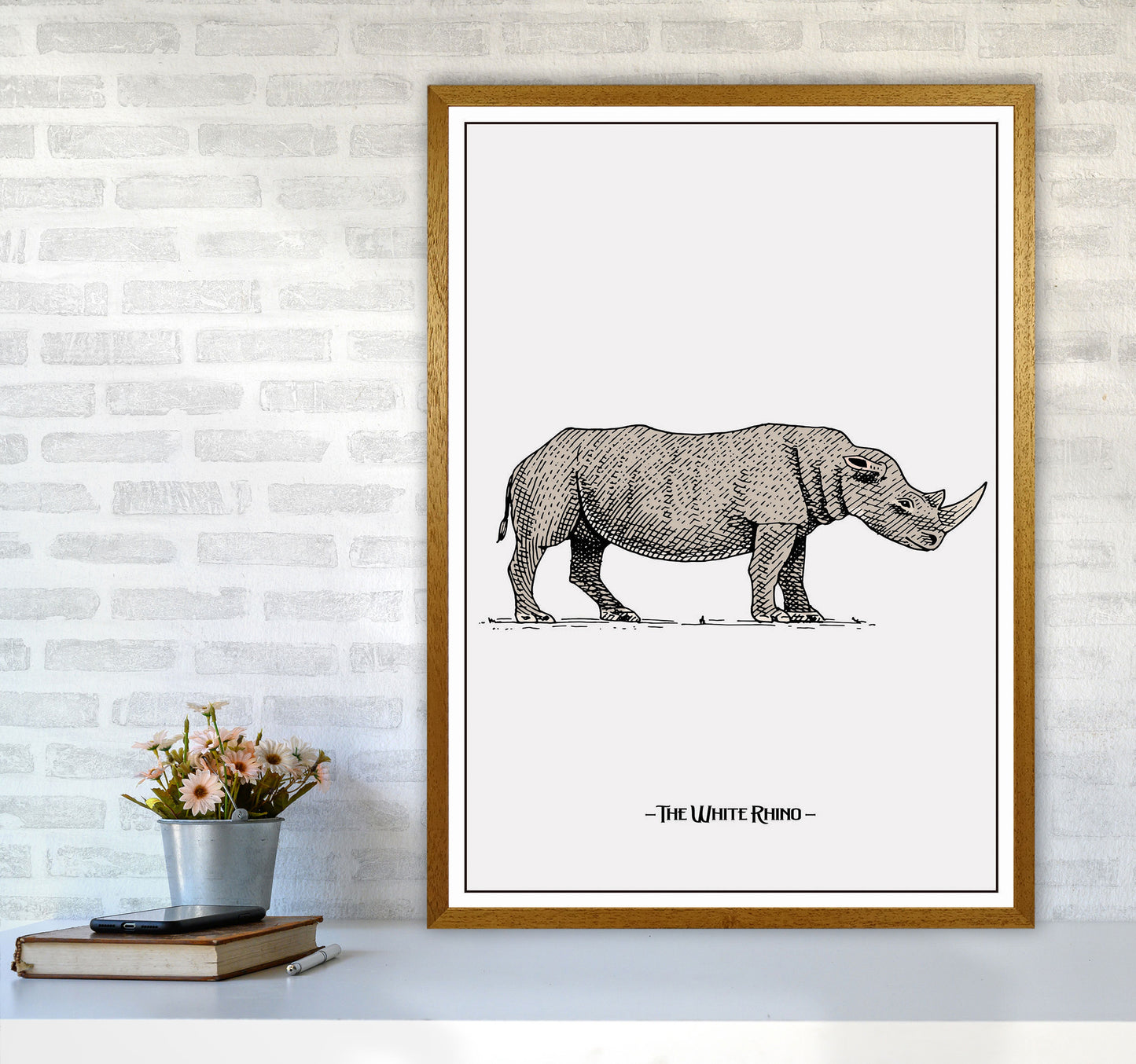 The White Rhino Art Print by Jason Stanley A1 Print Only
