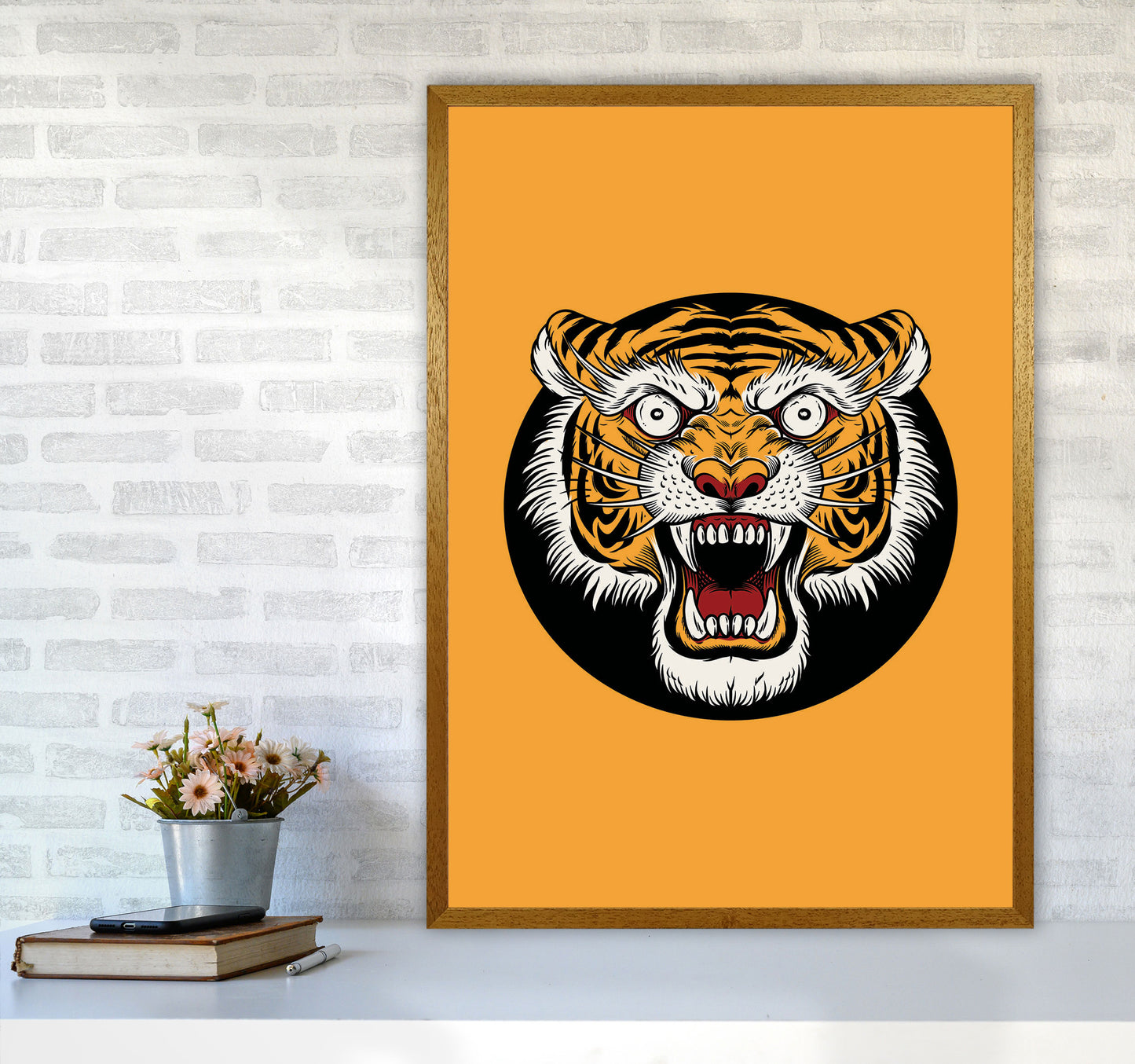 Vintage Tiger Art Print by Jason Stanley A1 Print Only