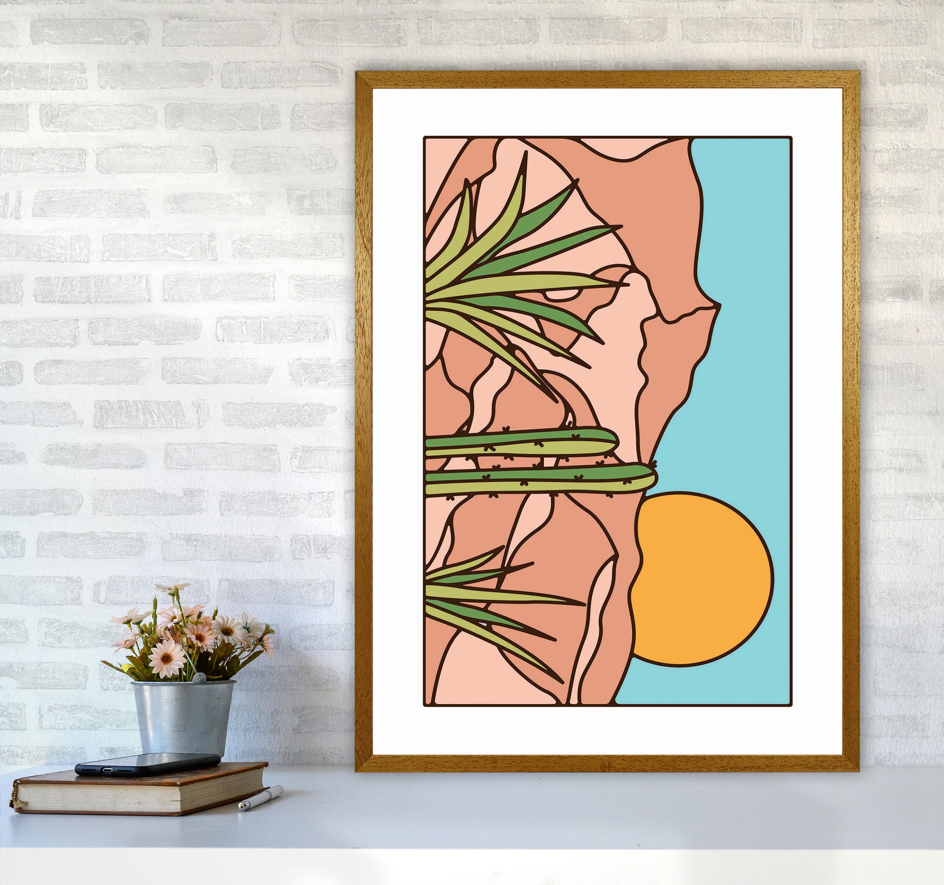 Minimal Desert Sunset Landscape Art Print by Jason Stanley A1 Print Only