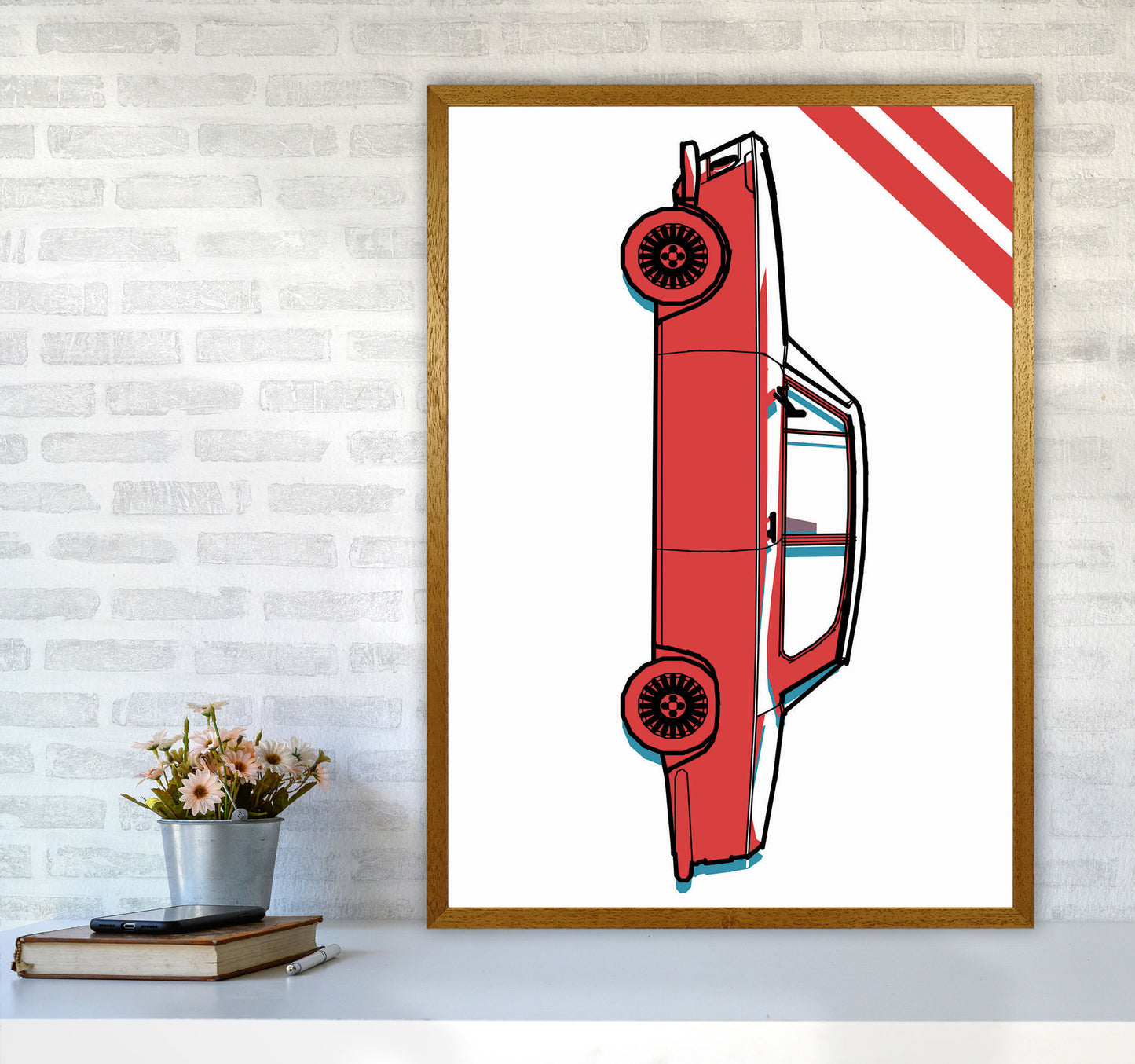 Red Car Art Print by Jason Stanley A1 Print Only