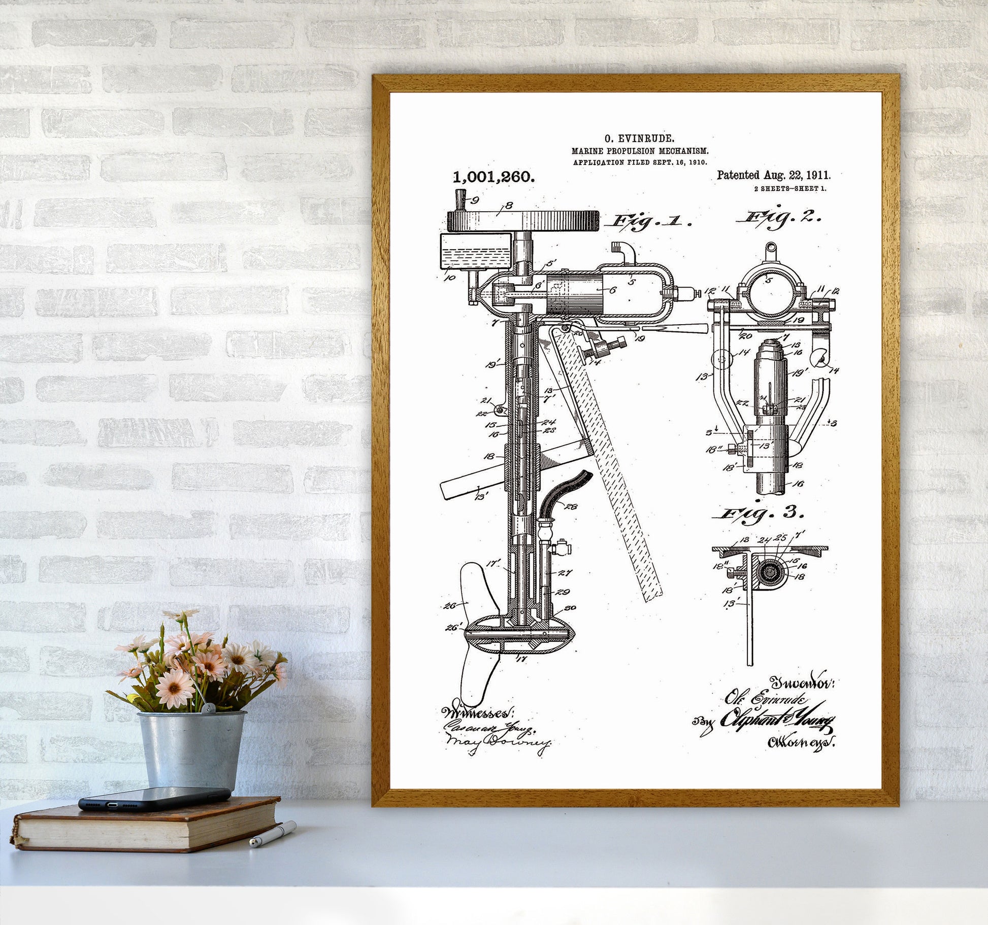 Outboard Boat Propeller Patent Art Print by Jason Stanley A1 Print Only