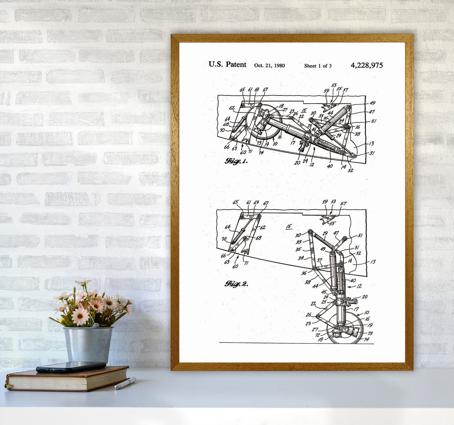 Airplane Landing Gear Patent Art Print by Jason Stanley A1 Print Only