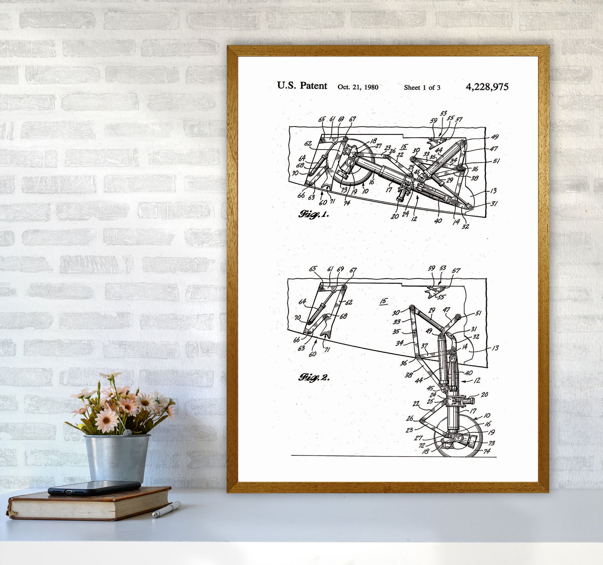 Airplane Landing Gear Patent Art Print by Jason Stanley A1 Print Only