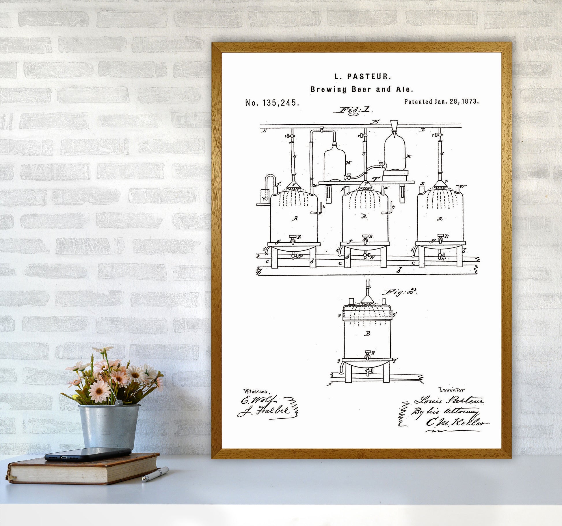 Brewing Beer Apparatus Patent Art Print by Jason Stanley A1 Print Only