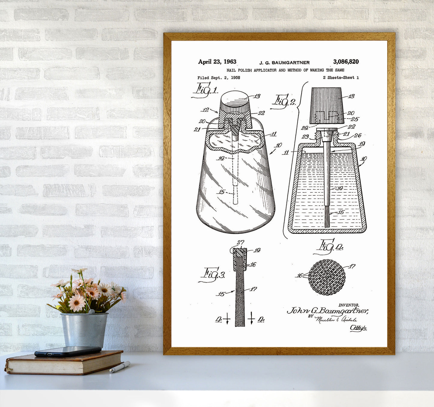 Nail Polish Applicator Patent Art Print by Jason Stanley A1 Print Only