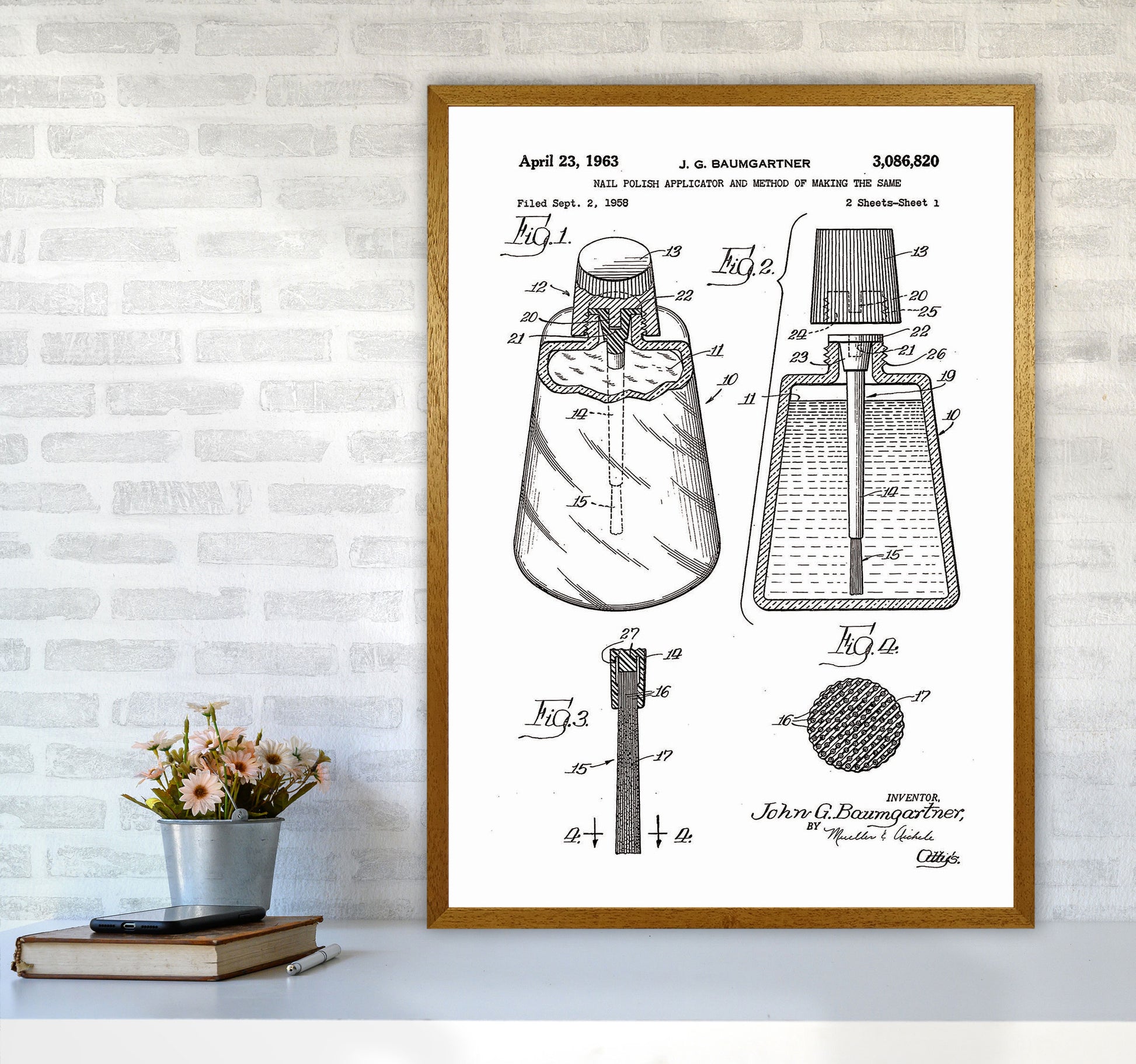 Nail Polish Applicator Patent Art Print by Jason Stanley A1 Print Only