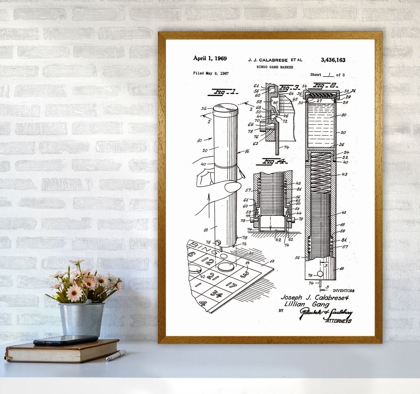 Bingo Game Marker Patent Art Print by Jason Stanley A1 Print Only