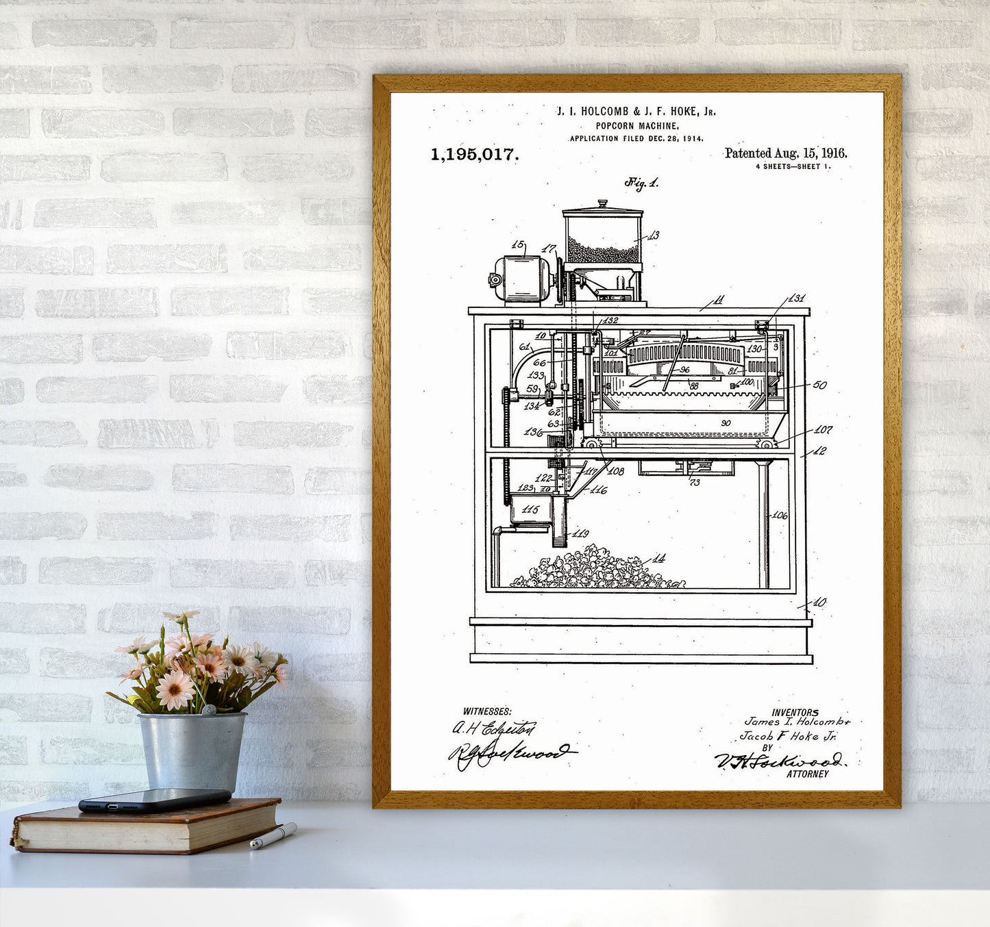 Popcorn Machine Patent Art Print by Jason Stanley A1 Print Only