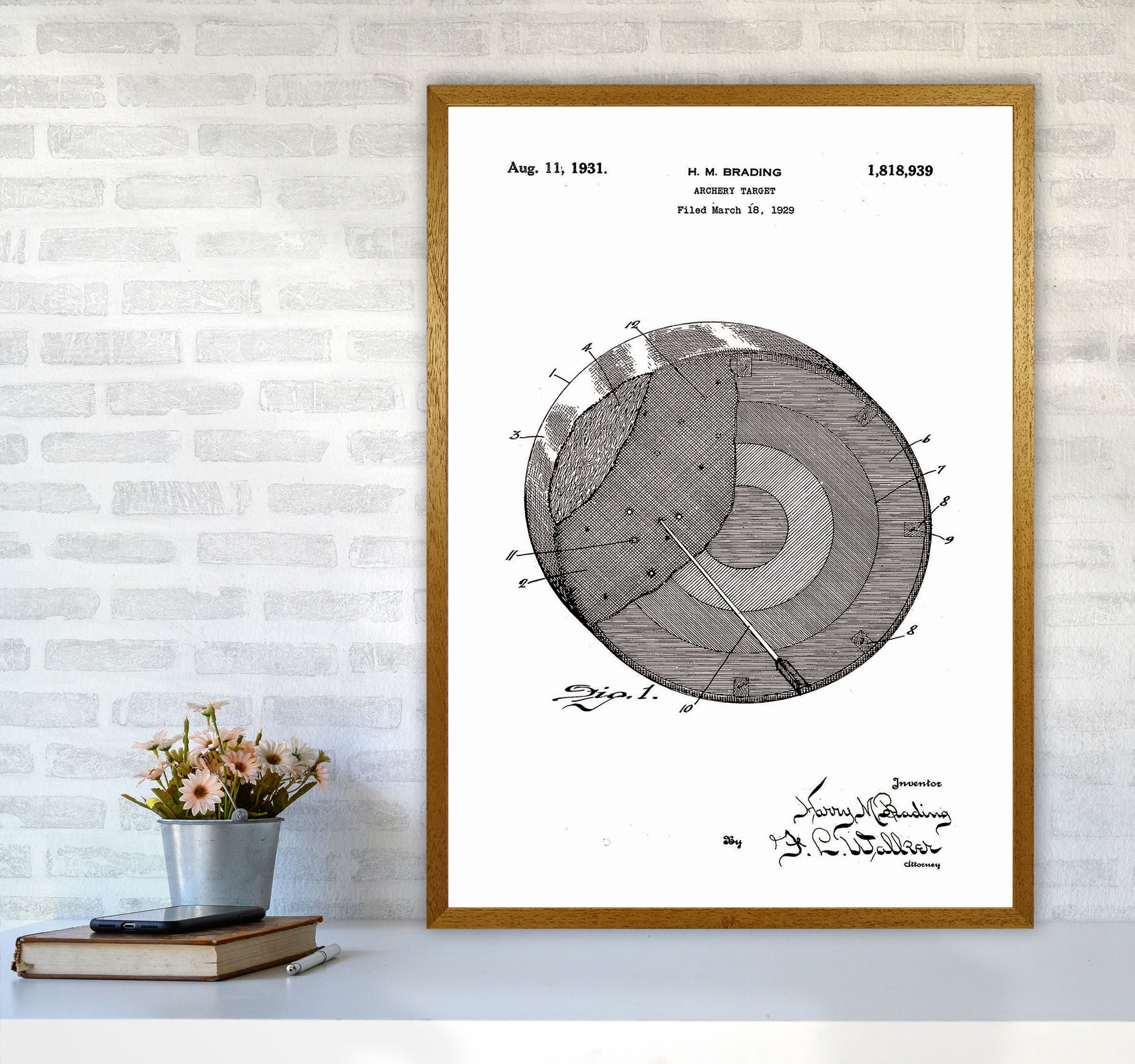 Archery Target Patent Art Print by Jason Stanley A1 Print Only