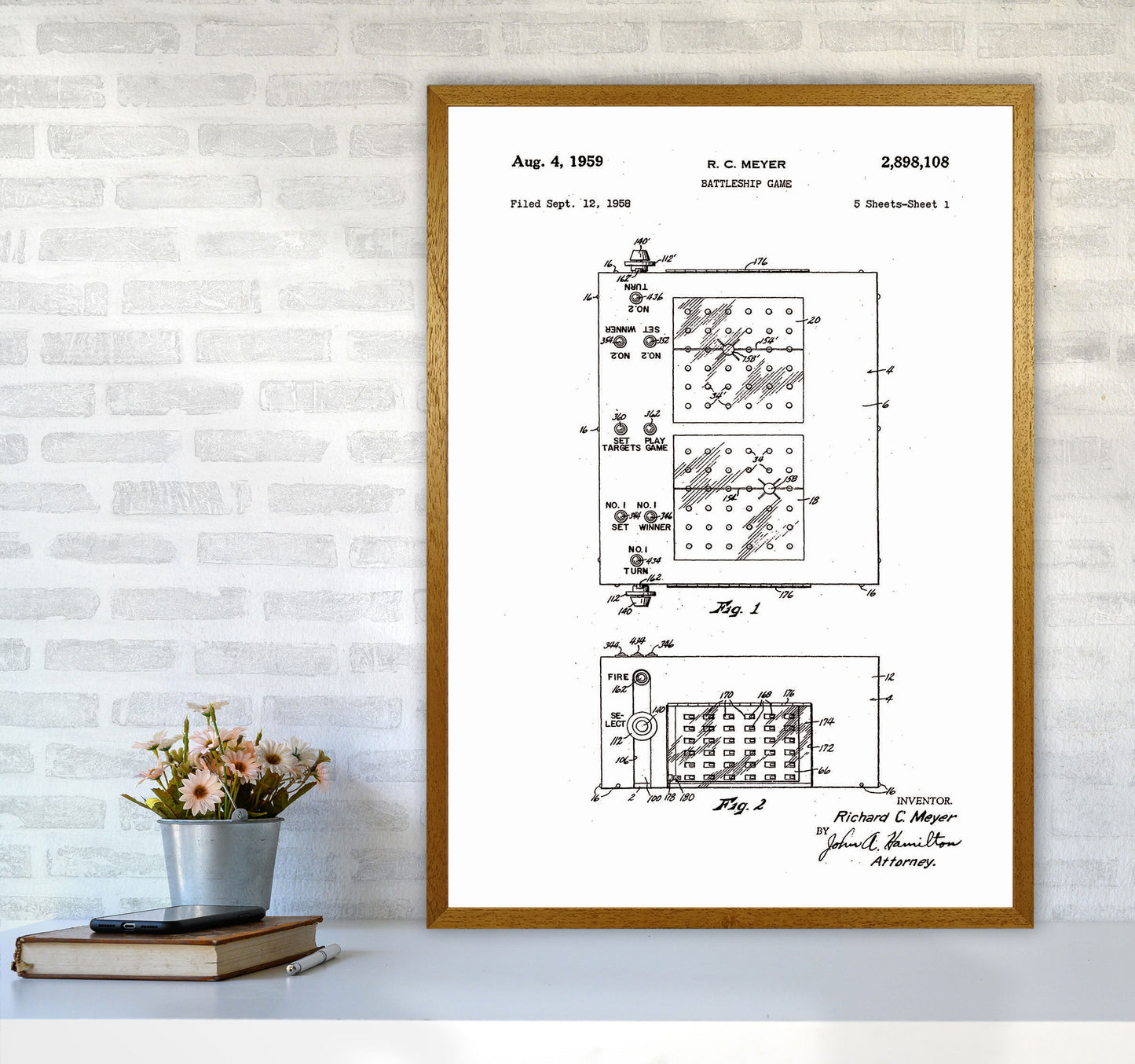 Battleship Game Patent Art Print by Jason Stanley A1 Print Only