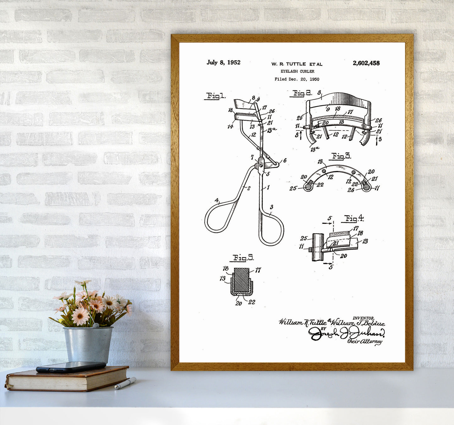Eyelash Curler Patent Art Print by Jason Stanley A1 Print Only