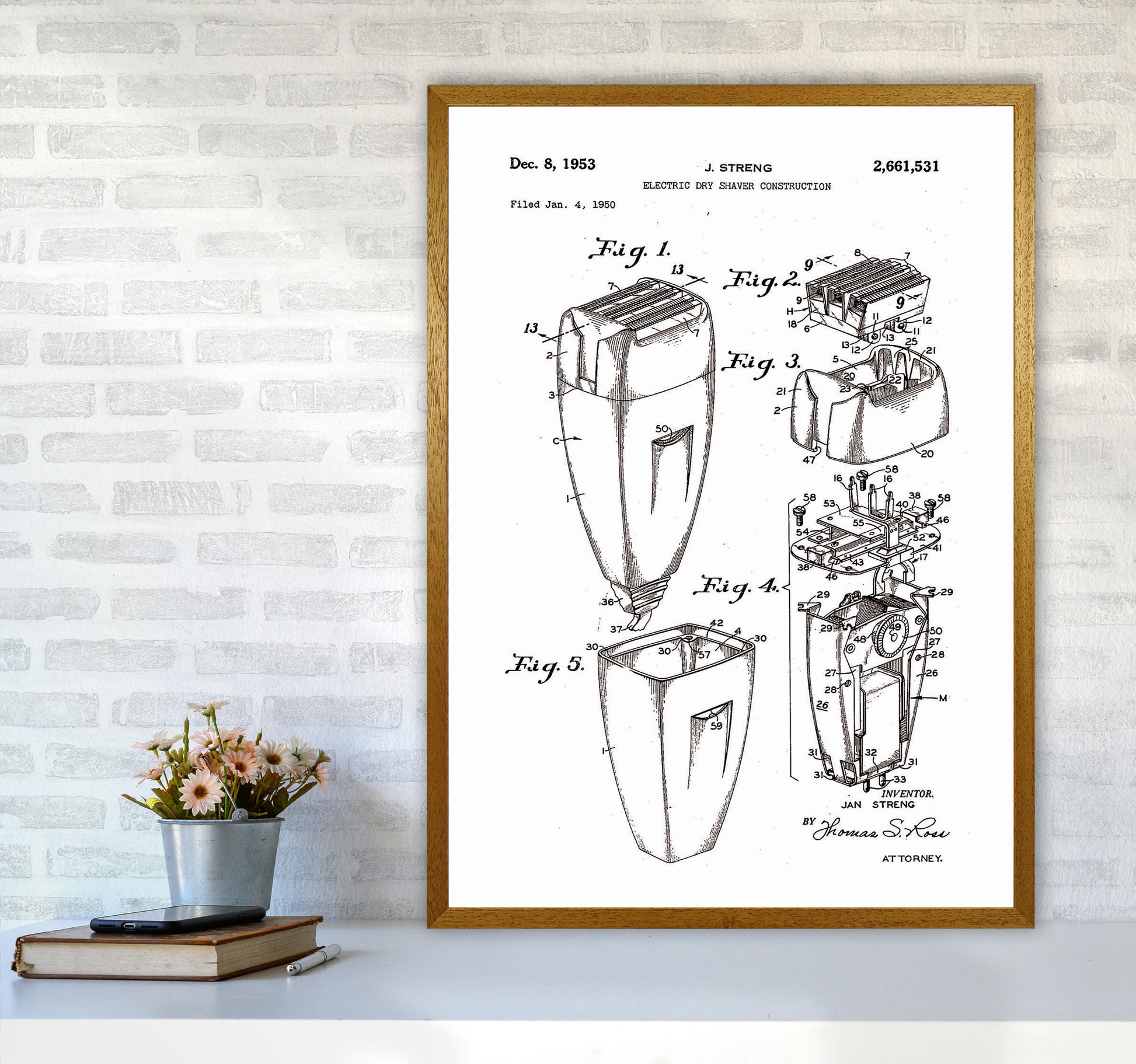 Electric Razor Patent Art Print by Jason Stanley A1 Print Only