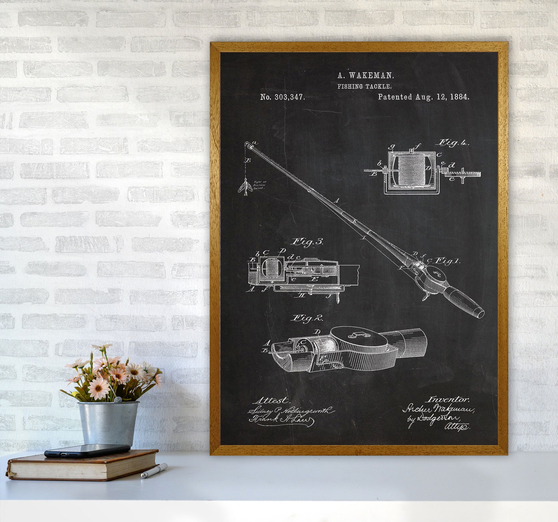 Fishing Rod Patent Art Print by Jason Stanley A1 Print Only