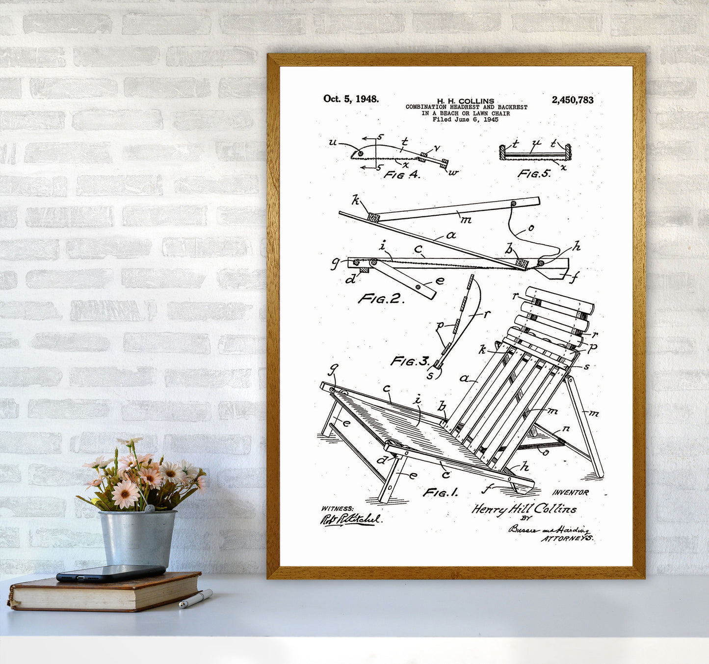 Beach Chair Patent Art Print by Jason Stanley A1 Print Only