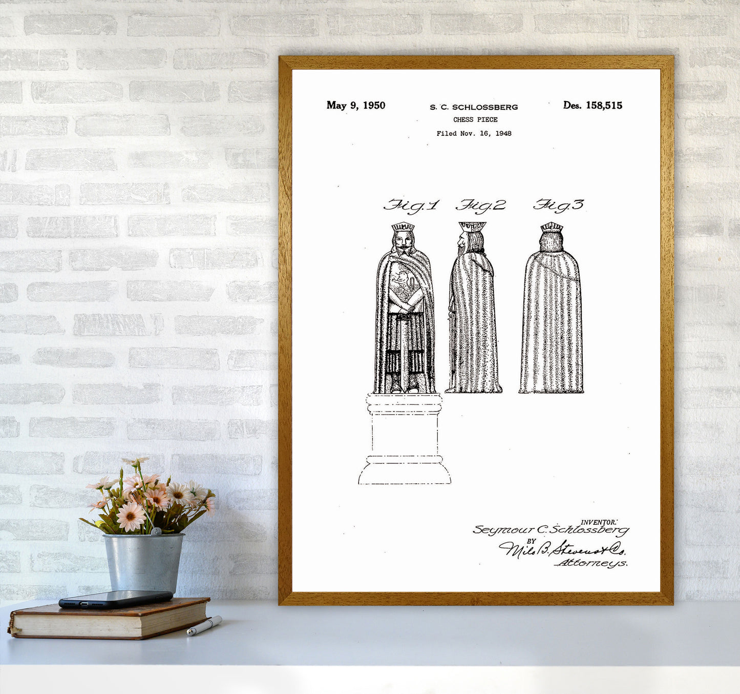 Chess Piece Patent Art Print by Jason Stanley A1 Print Only