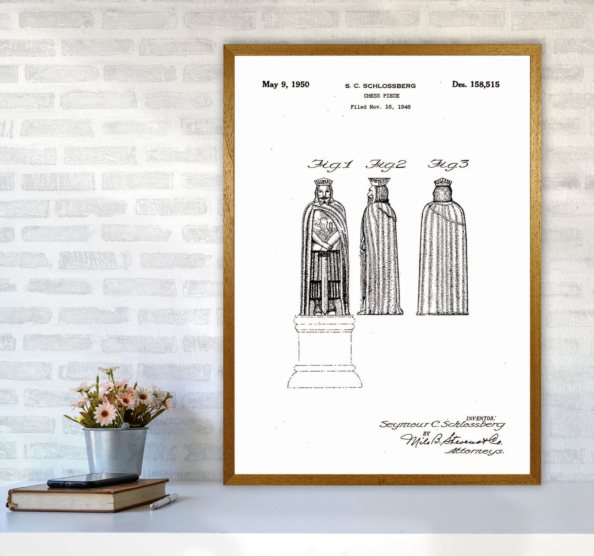 Chess Piece Patent Art Print by Jason Stanley A1 Print Only