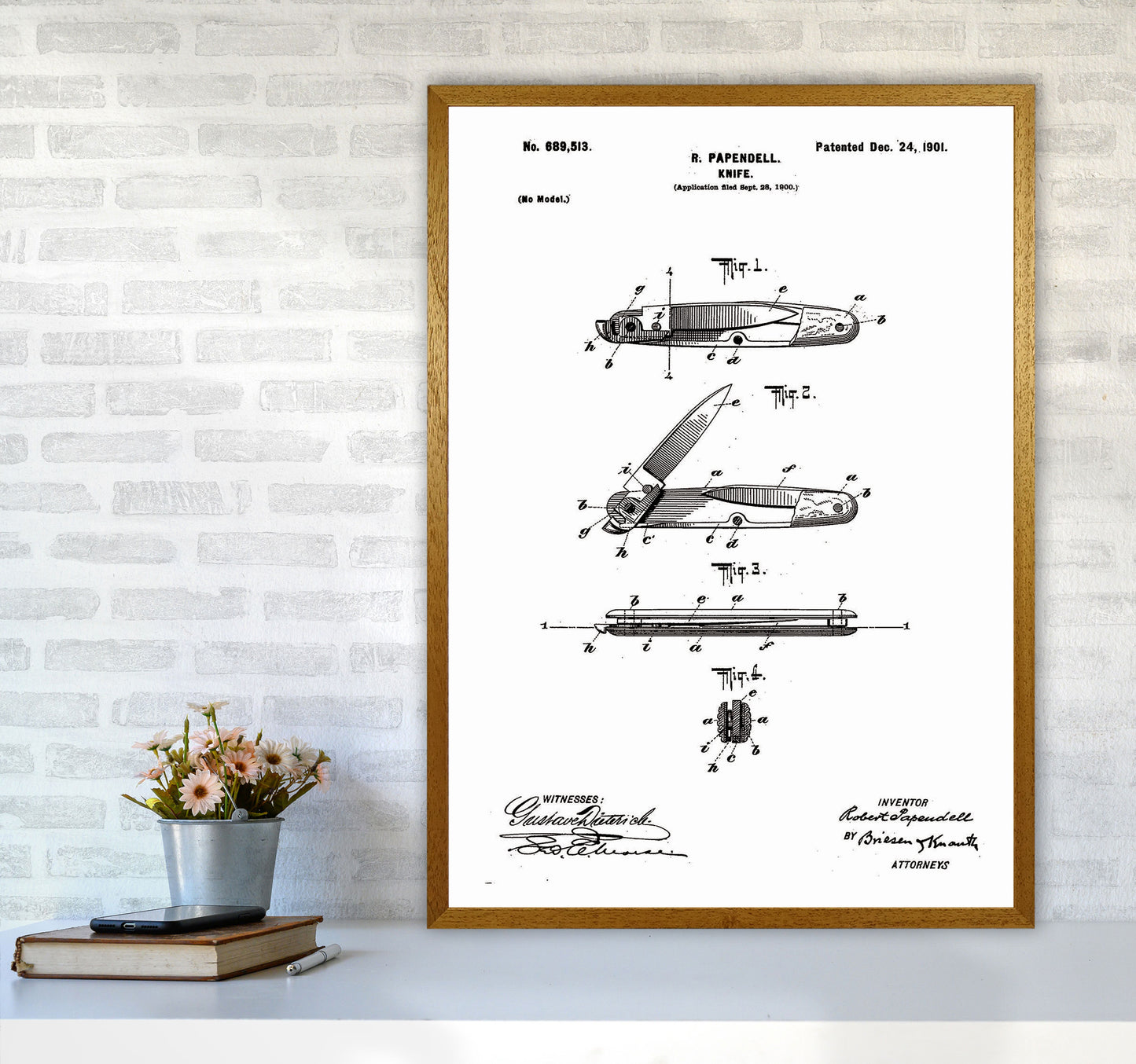 Pocket Knife Patent Art Print by Jason Stanley A1 Print Only
