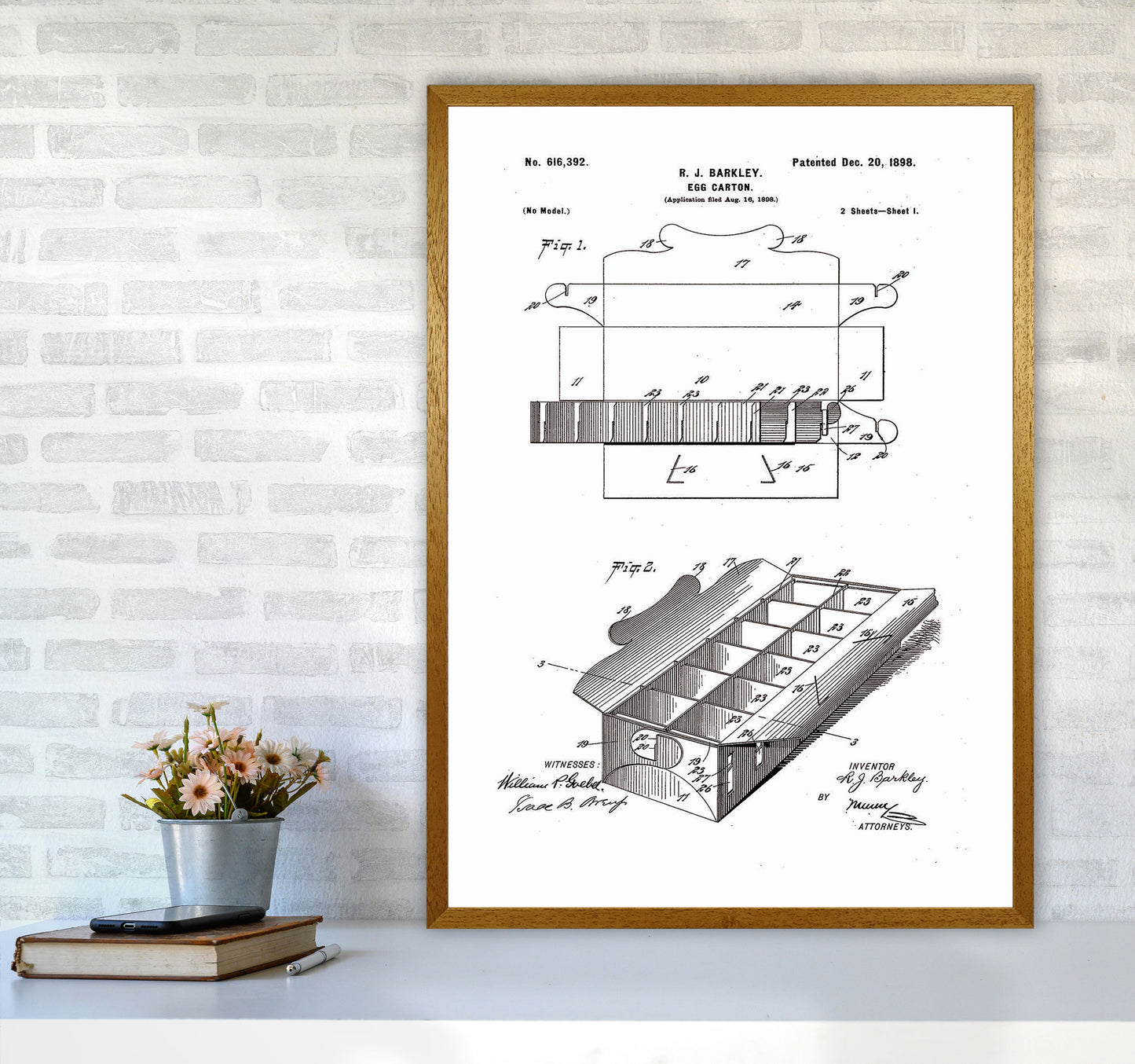 Egg Carton Patent Art Print by Jason Stanley A1 Print Only