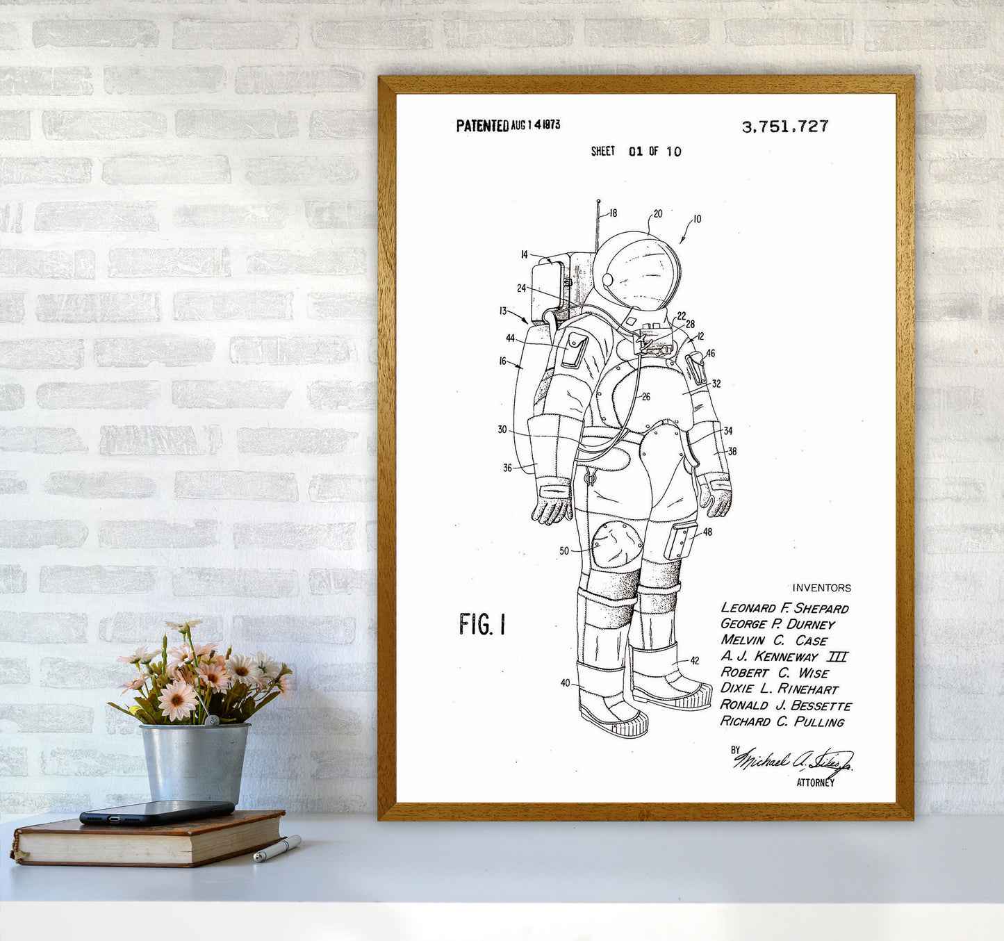 Spacesuit Patent Art Print by Jason Stanley A1 Print Only