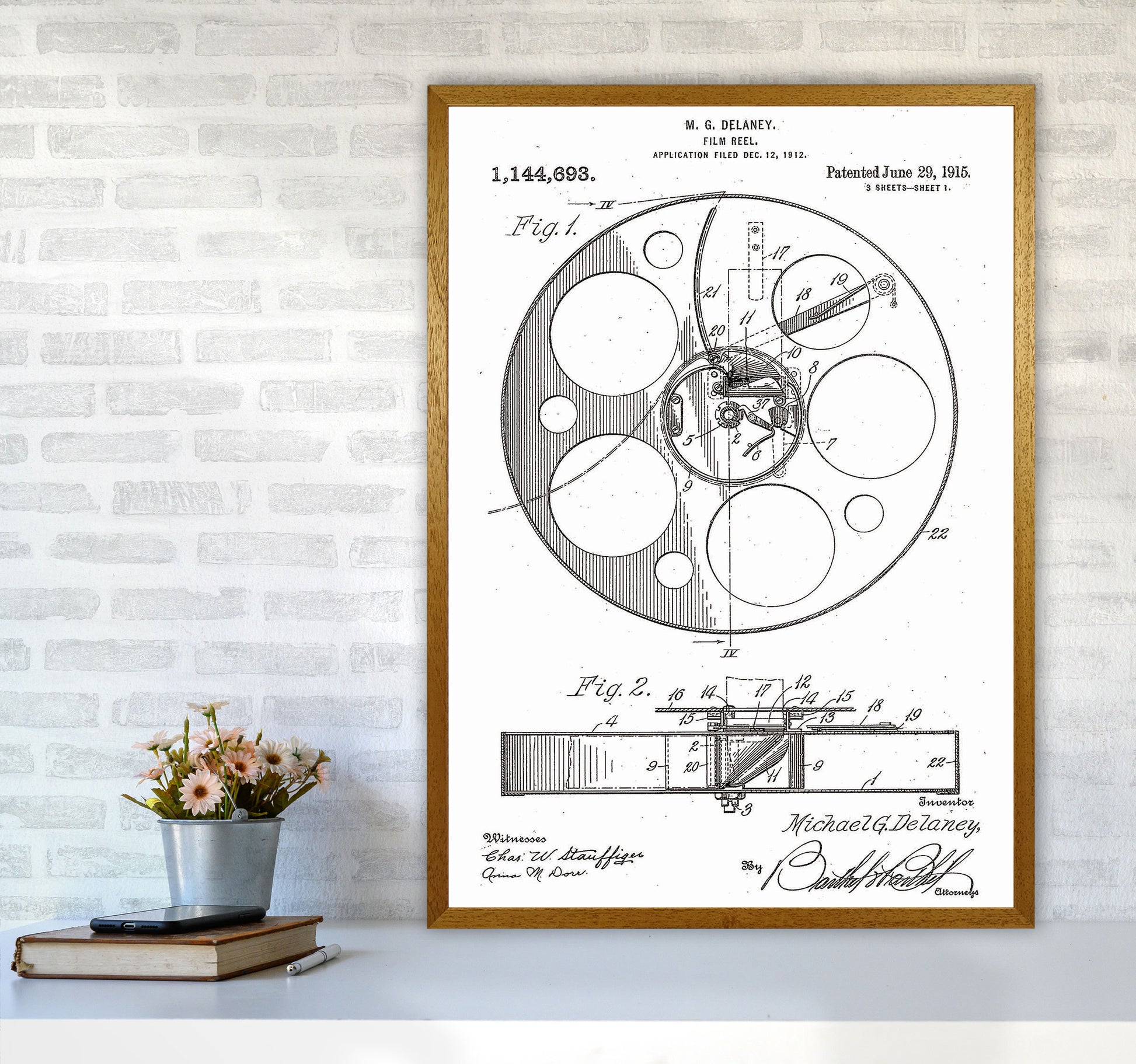 Film Reel Patent Art Print by Jason Stanley A1 Print Only