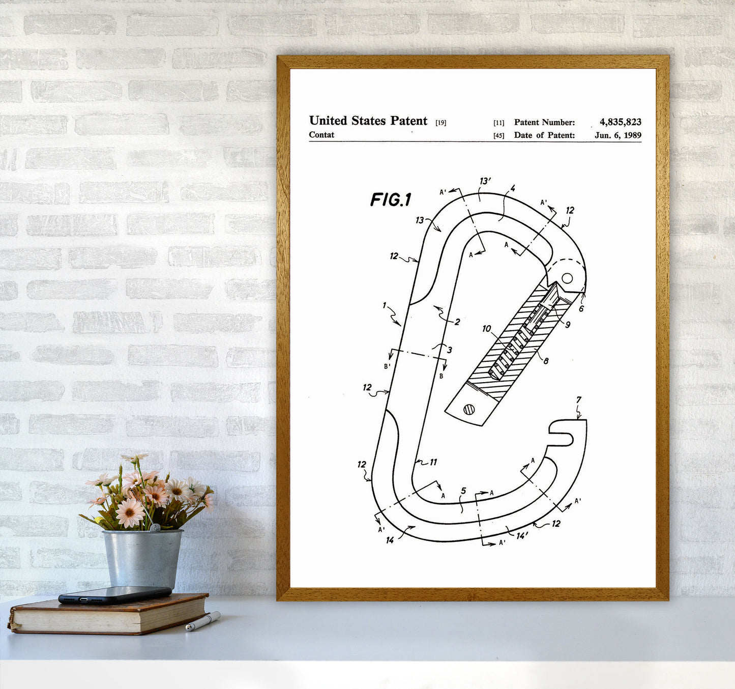 Caribiner Patent Art Print by Jason Stanley A1 Print Only