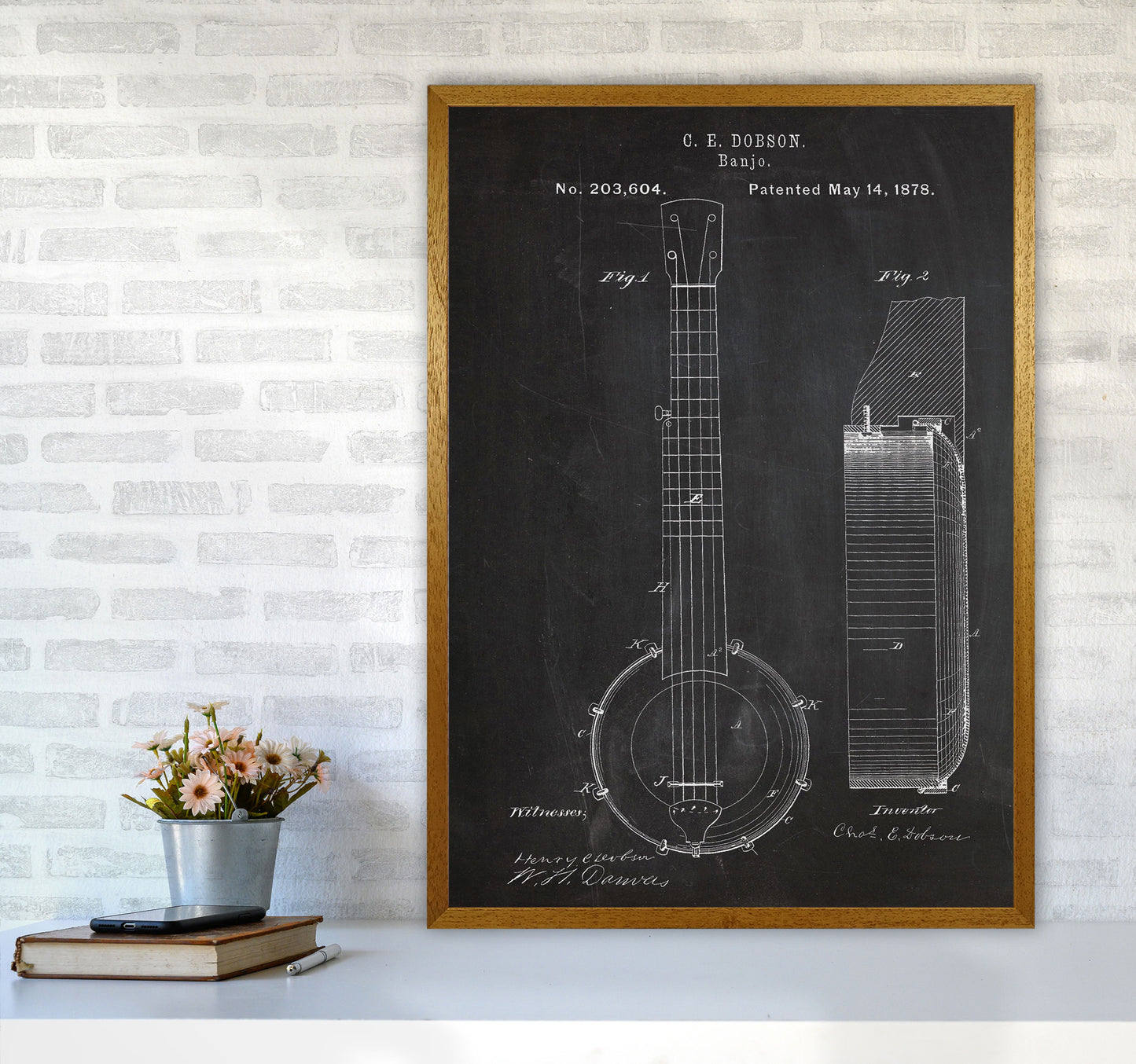Banjo Patent Art Print by Jason Stanley A1 Print Only