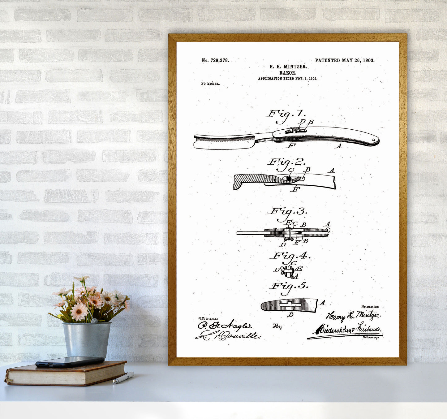 Razor Patent Art Print by Jason Stanley A1 Print Only