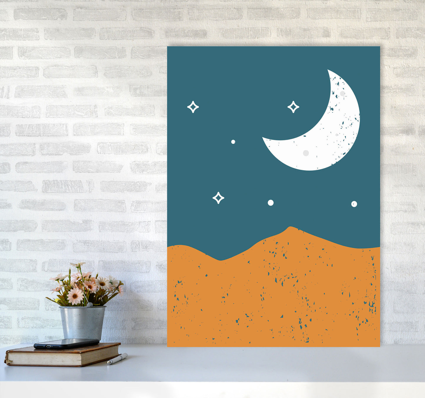 Moonrise Over The Mountain Art Print by Jason Stanley A1 Black Frame