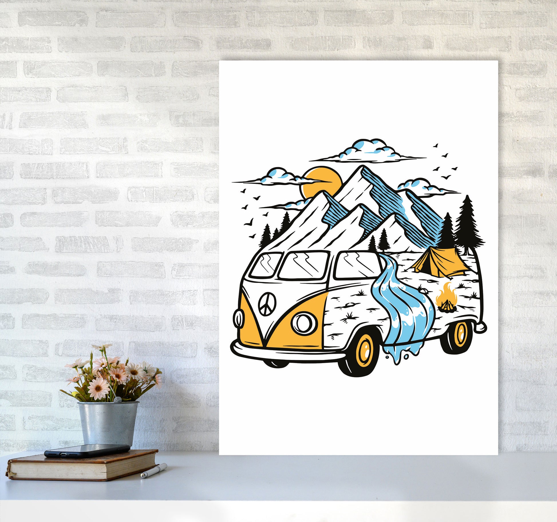 Home Is Where You Park It Art Print by Jason Stanley A1 Black Frame