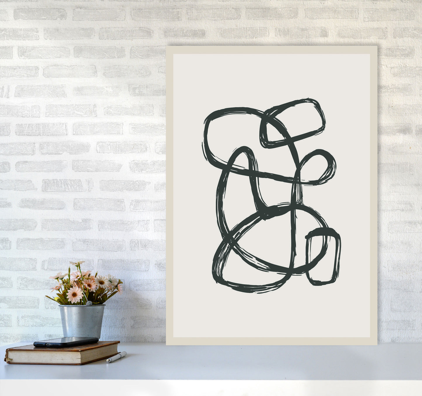 Modern Abstract Shapes 1 Art Print by Jason Stanley A1 Black Frame
