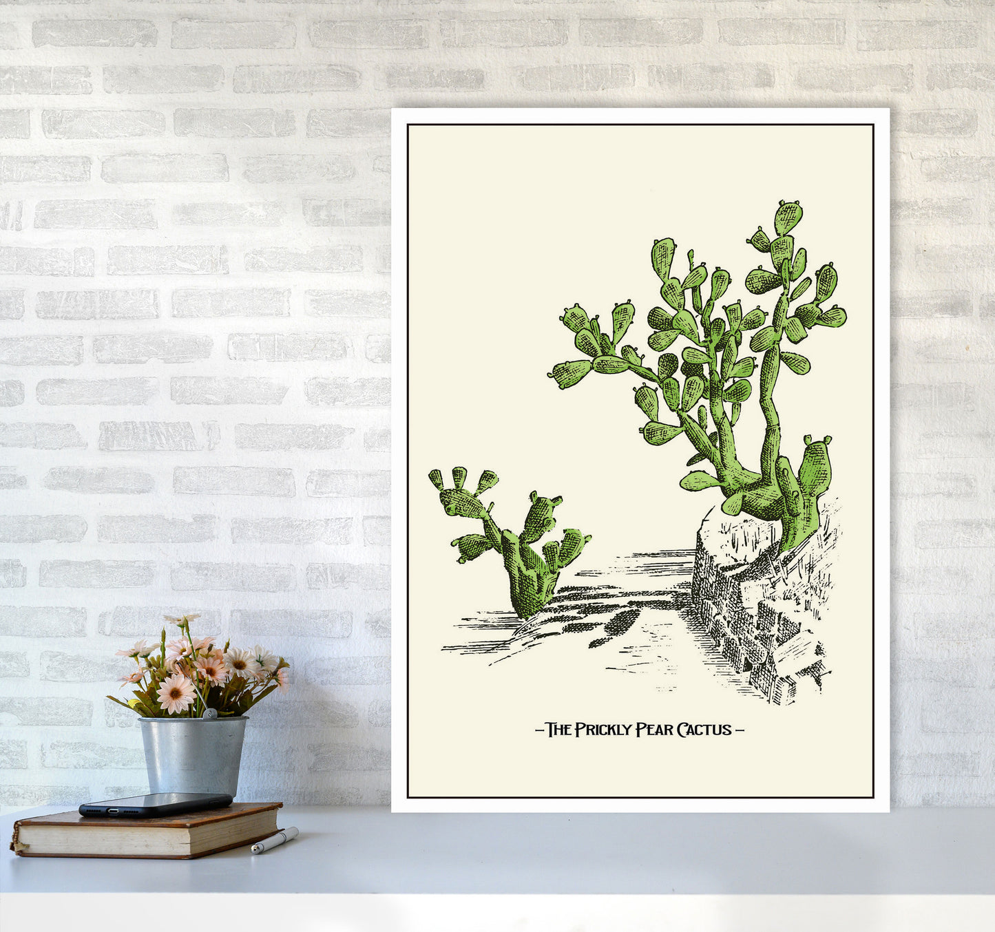The Prickly Pear Cactus Art Print by Jason Stanley A1 Black Frame