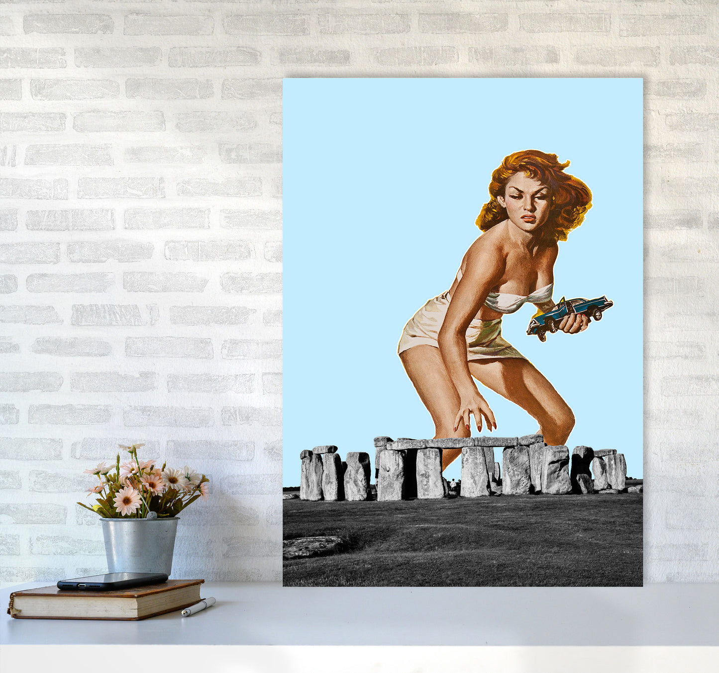 Attack On Stonehenge Art Print by Jason Stanley A1 Black Frame
