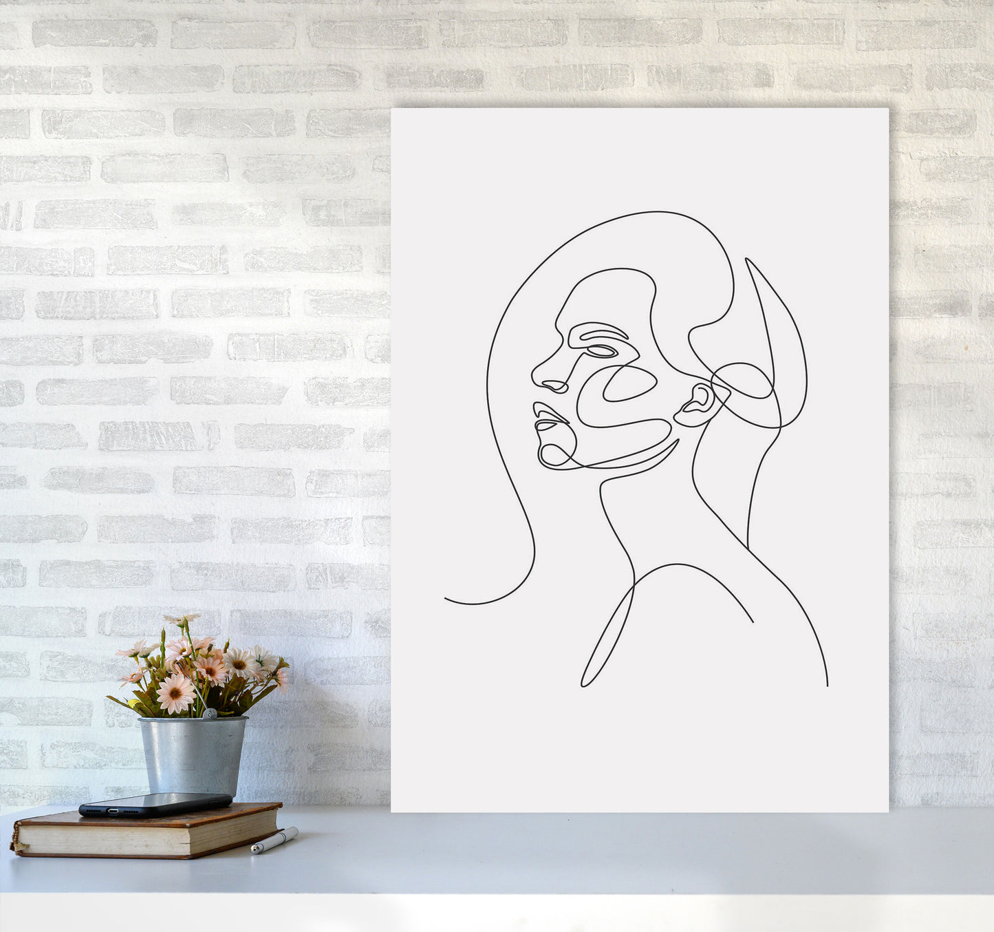 Woman Line Drawing Art Print by Jason Stanley A1 Black Frame