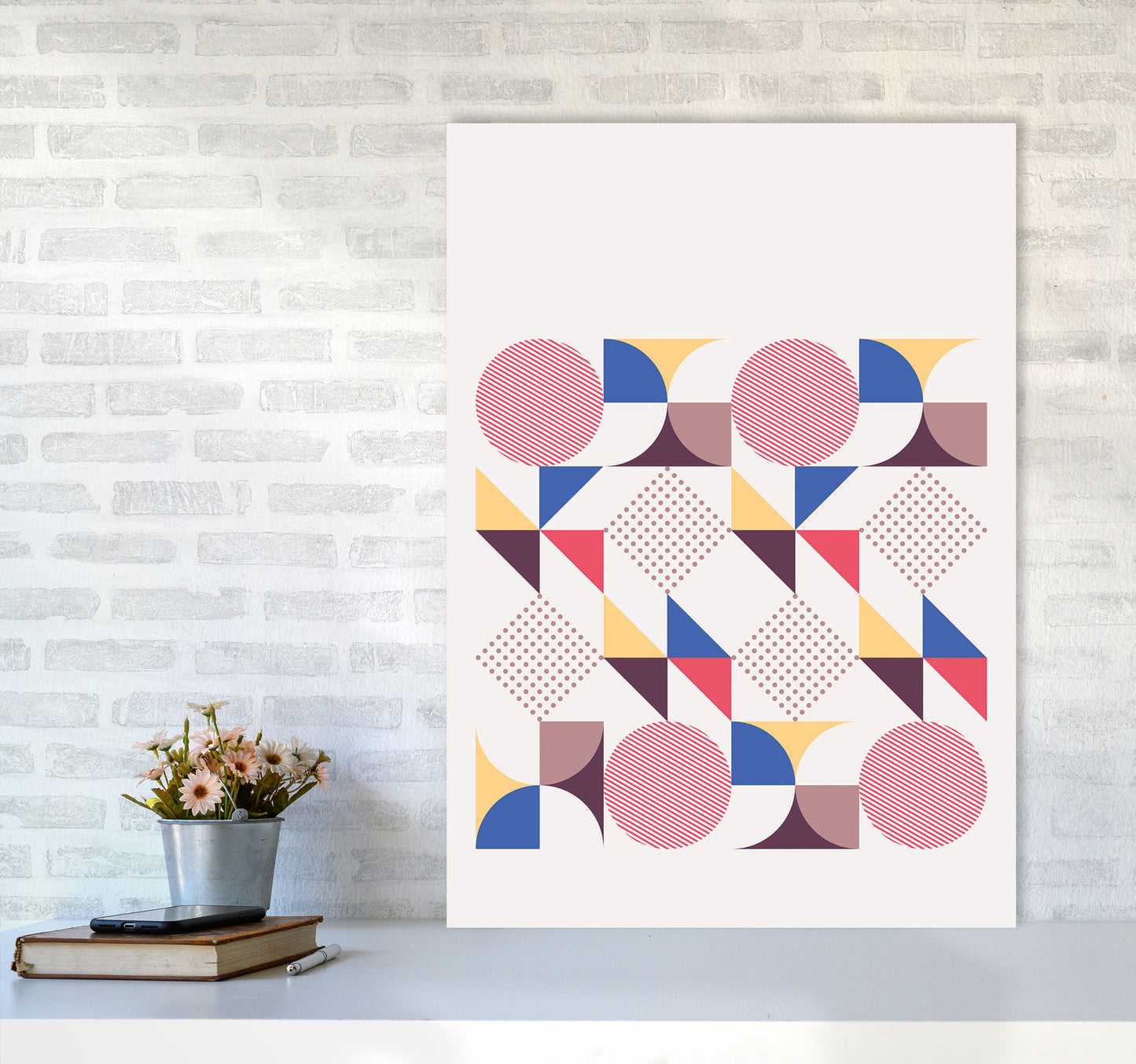 Retro Geometric 1 Art Print by Jason Stanley A1 Black Frame