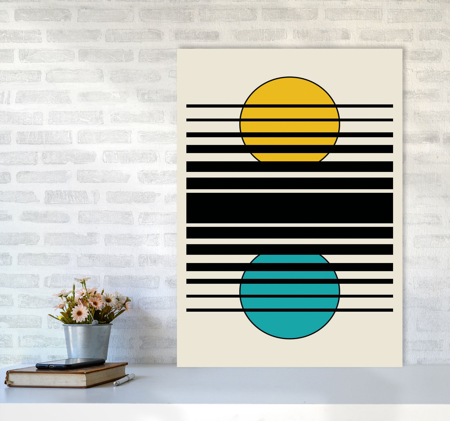 Geometric Suns III Art Print by Jason Stanley A1 Black Frame