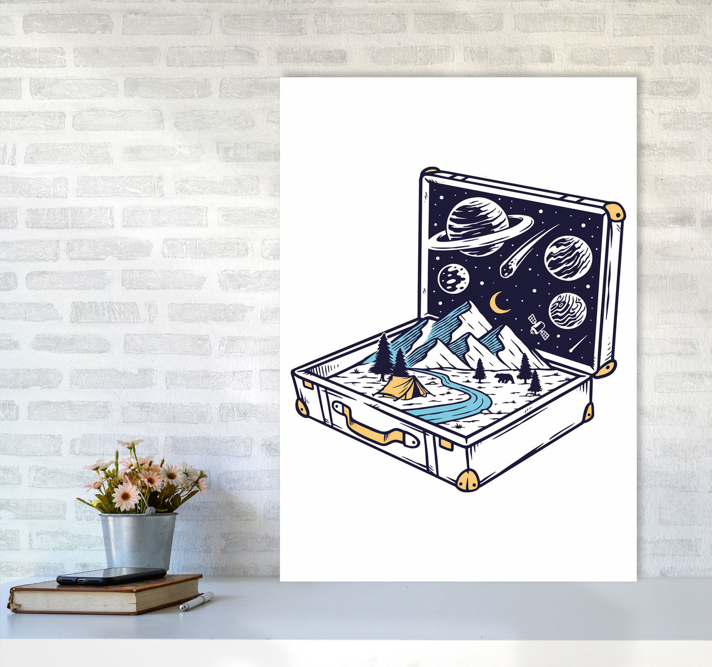 Carry On Carry All Art Print by Jason Stanley A1 Black Frame
