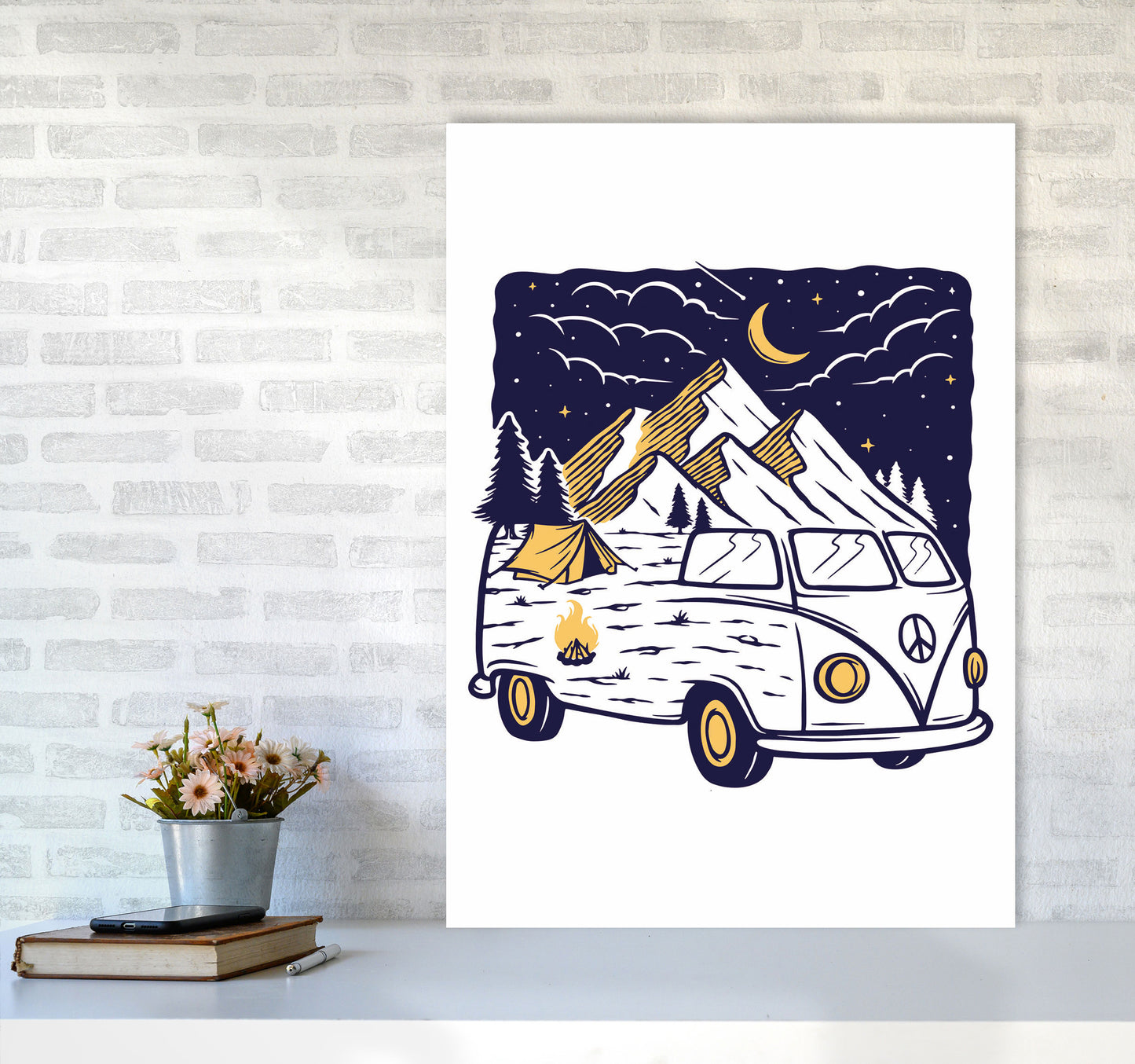 Camping Is Fun Art Print by Jason Stanley A1 Black Frame