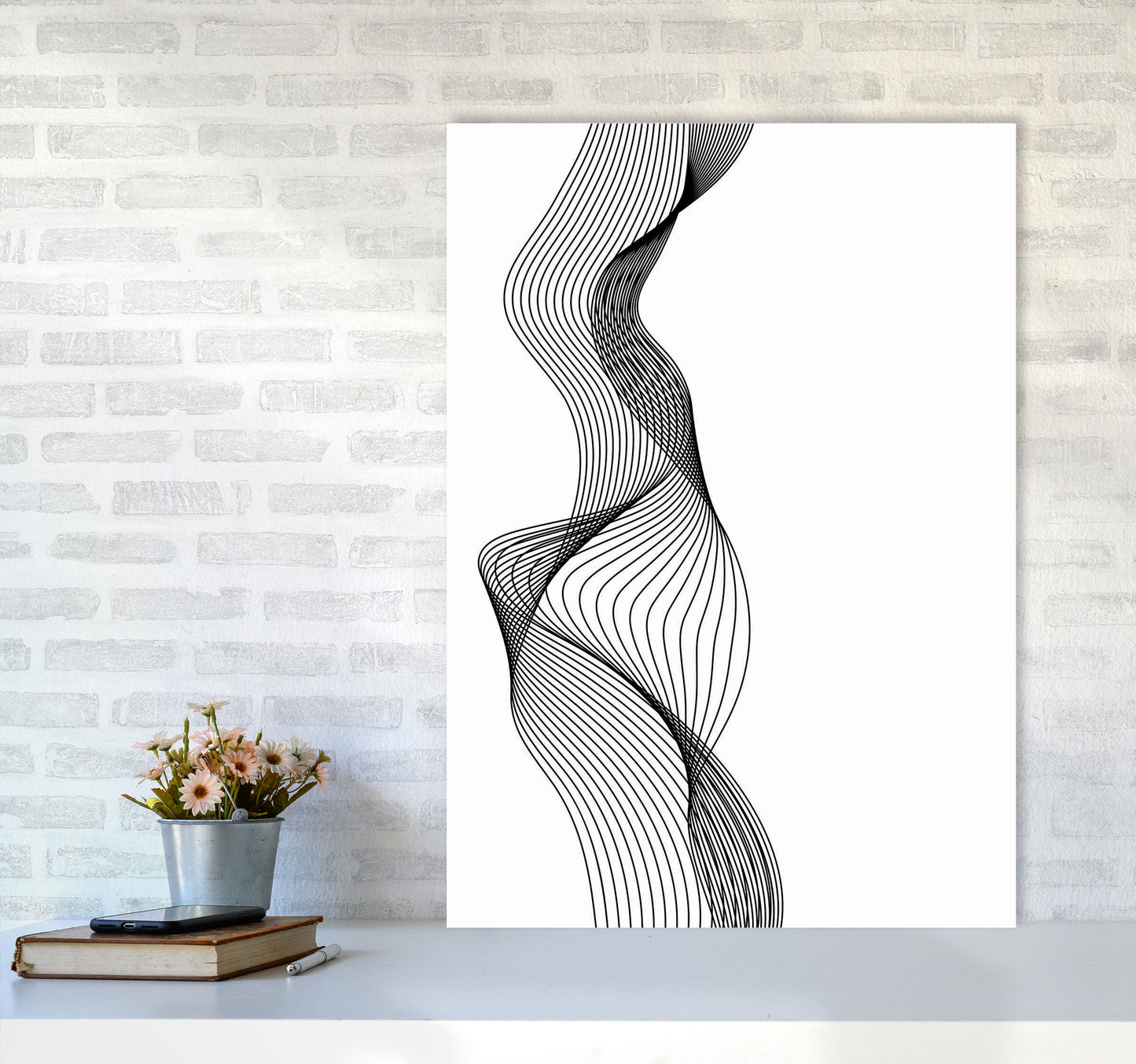 Line Wobbles Art Print by Jason Stanley A1 Black Frame