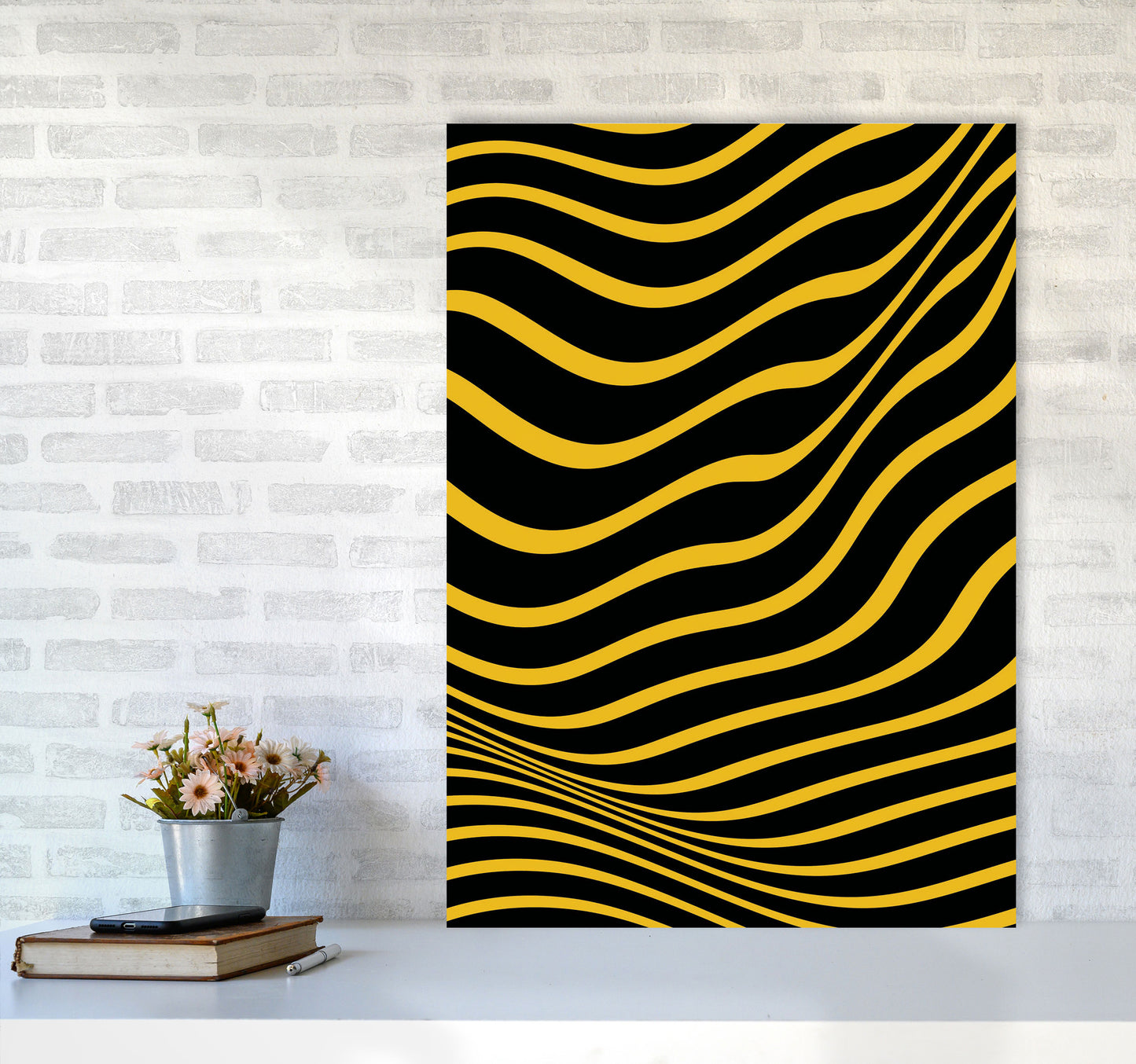Yellow Vibes Art Print by Jason Stanley A1 Black Frame